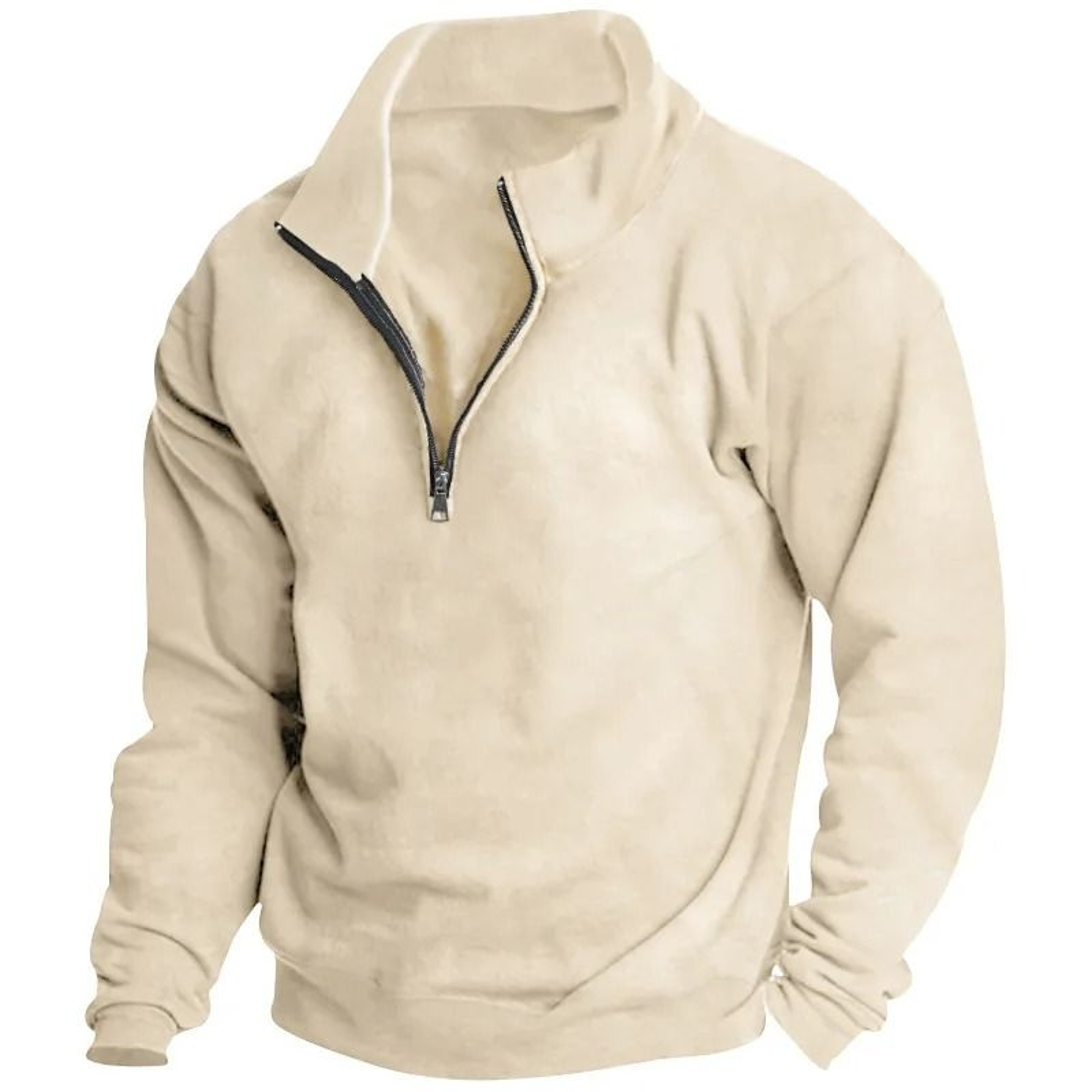 Mens Fleece Half Zip Stand Collar Sweatshirt 10
