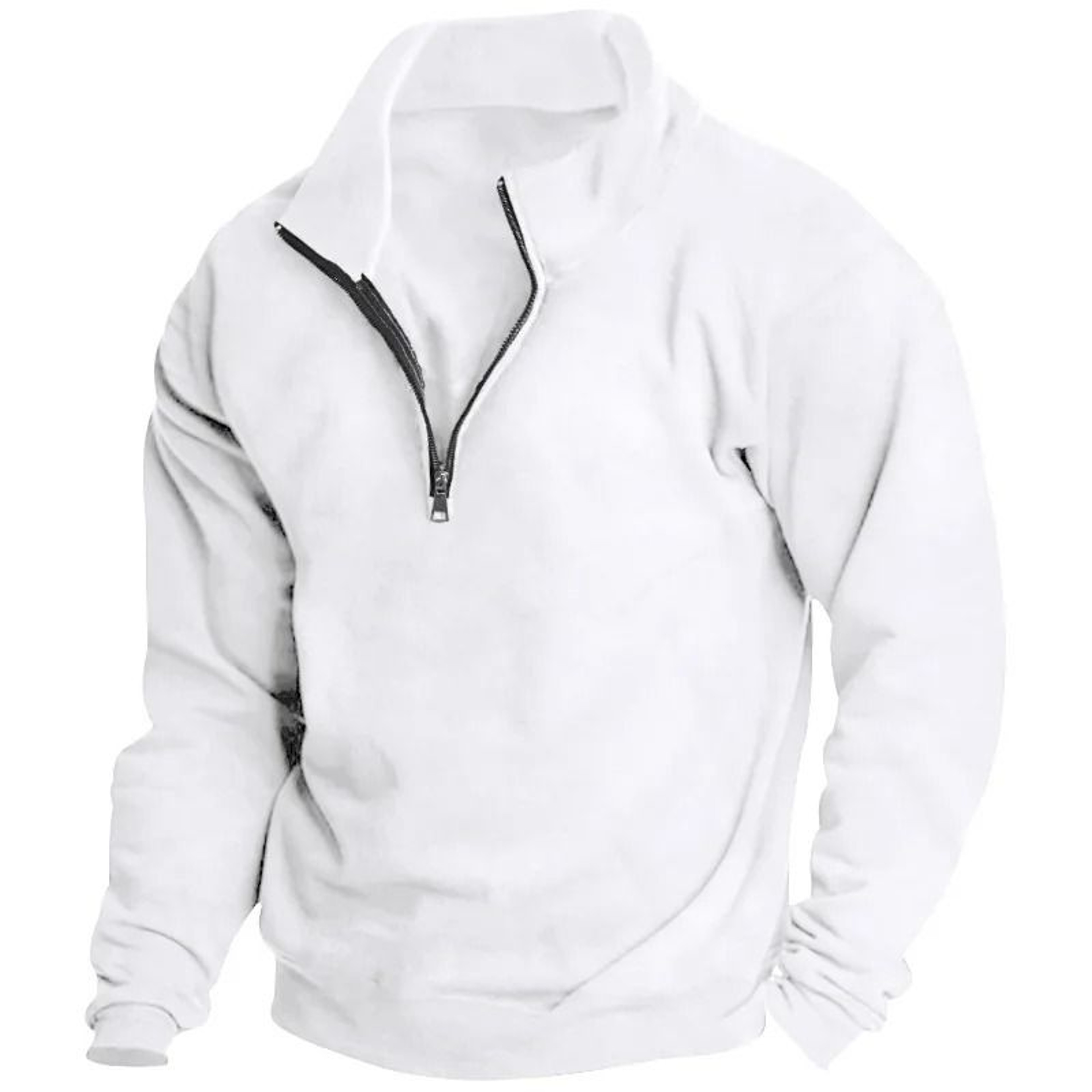 Mens Fleece Half Zip Stand Collar Sweatshirt 11