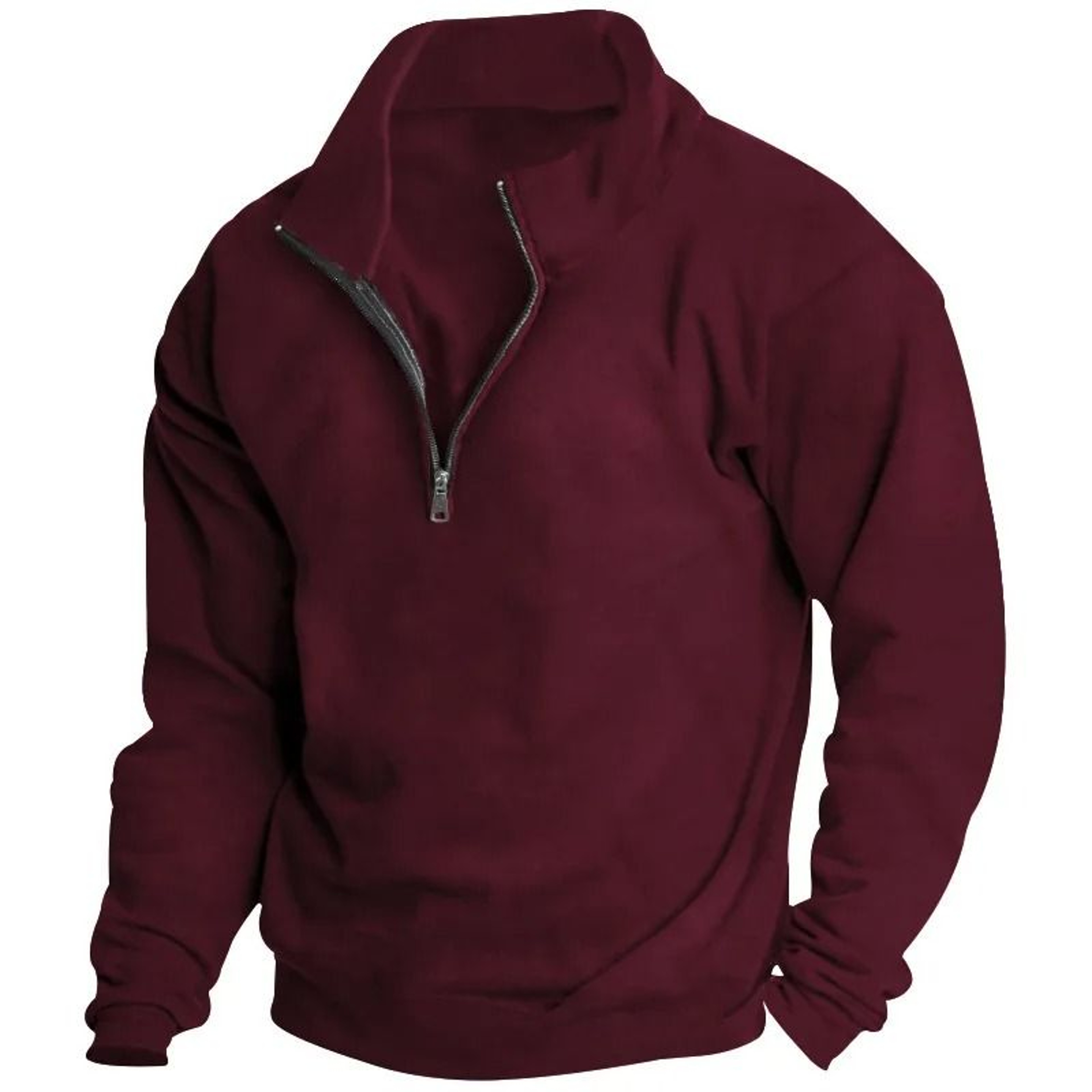Mens Fleece Half Zip Stand Collar Sweatshirt 12