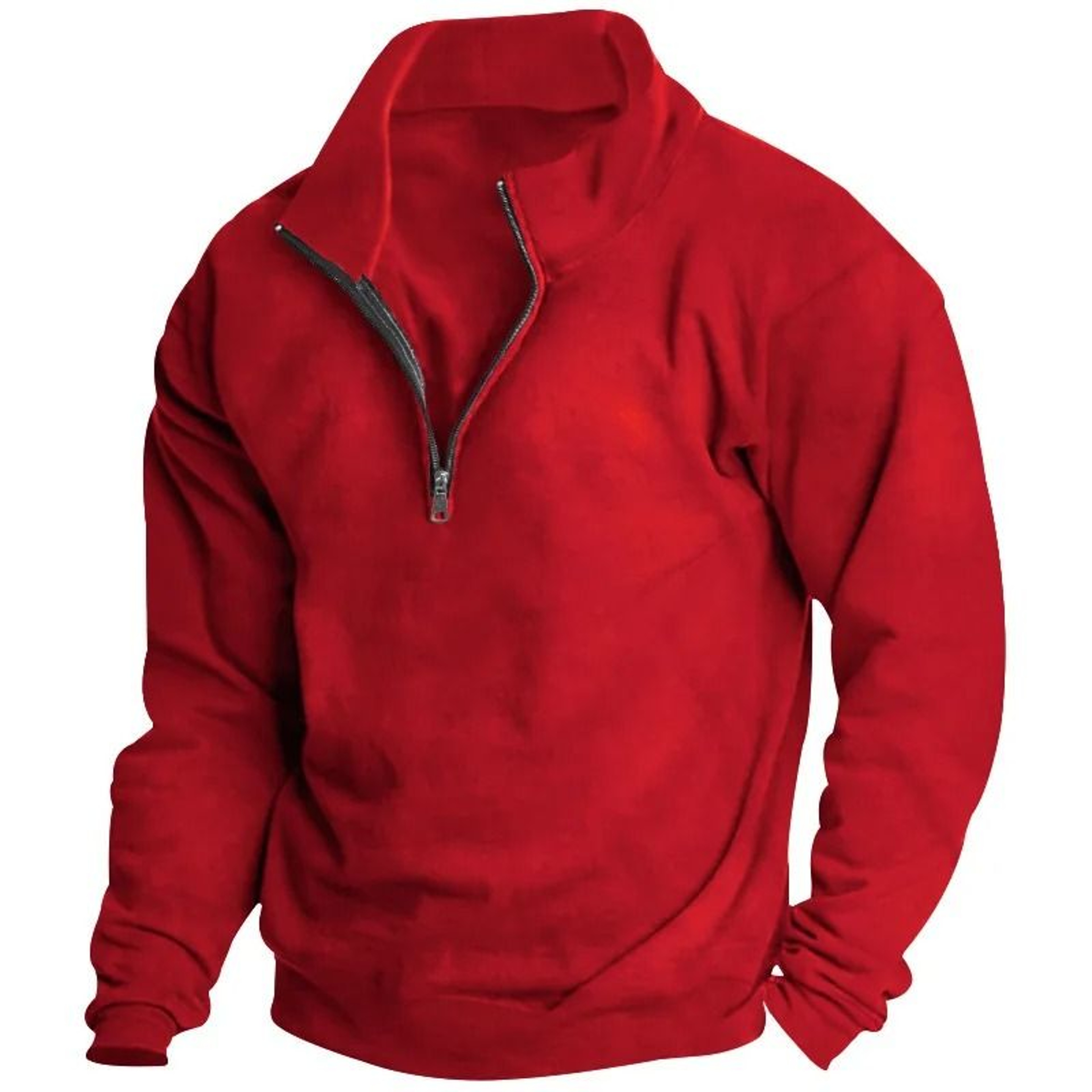 Mens Fleece Half Zip Stand Collar Sweatshirt 6