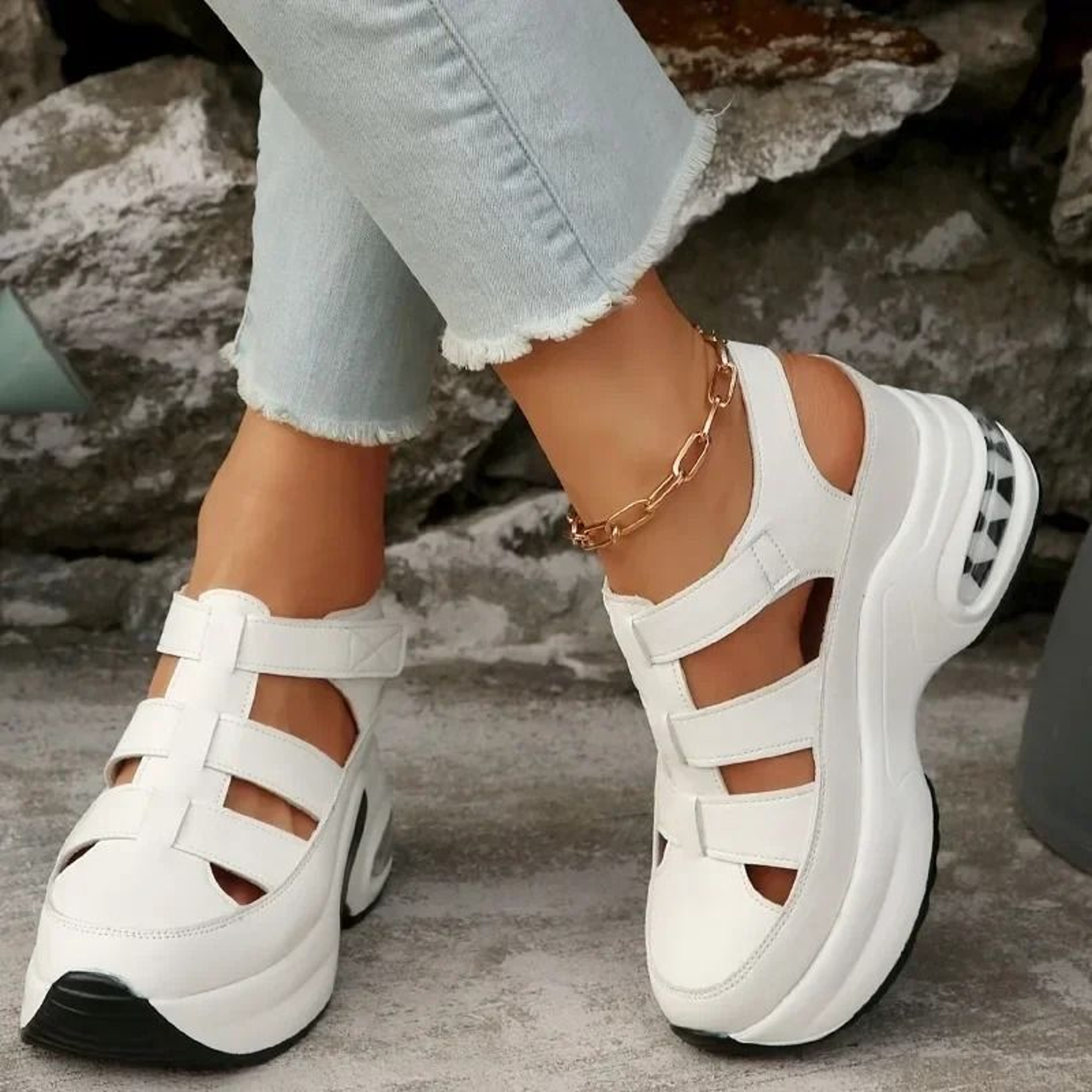 Womens Closed Toe Platform Sandals Summer Wedges Casual Comfort 9