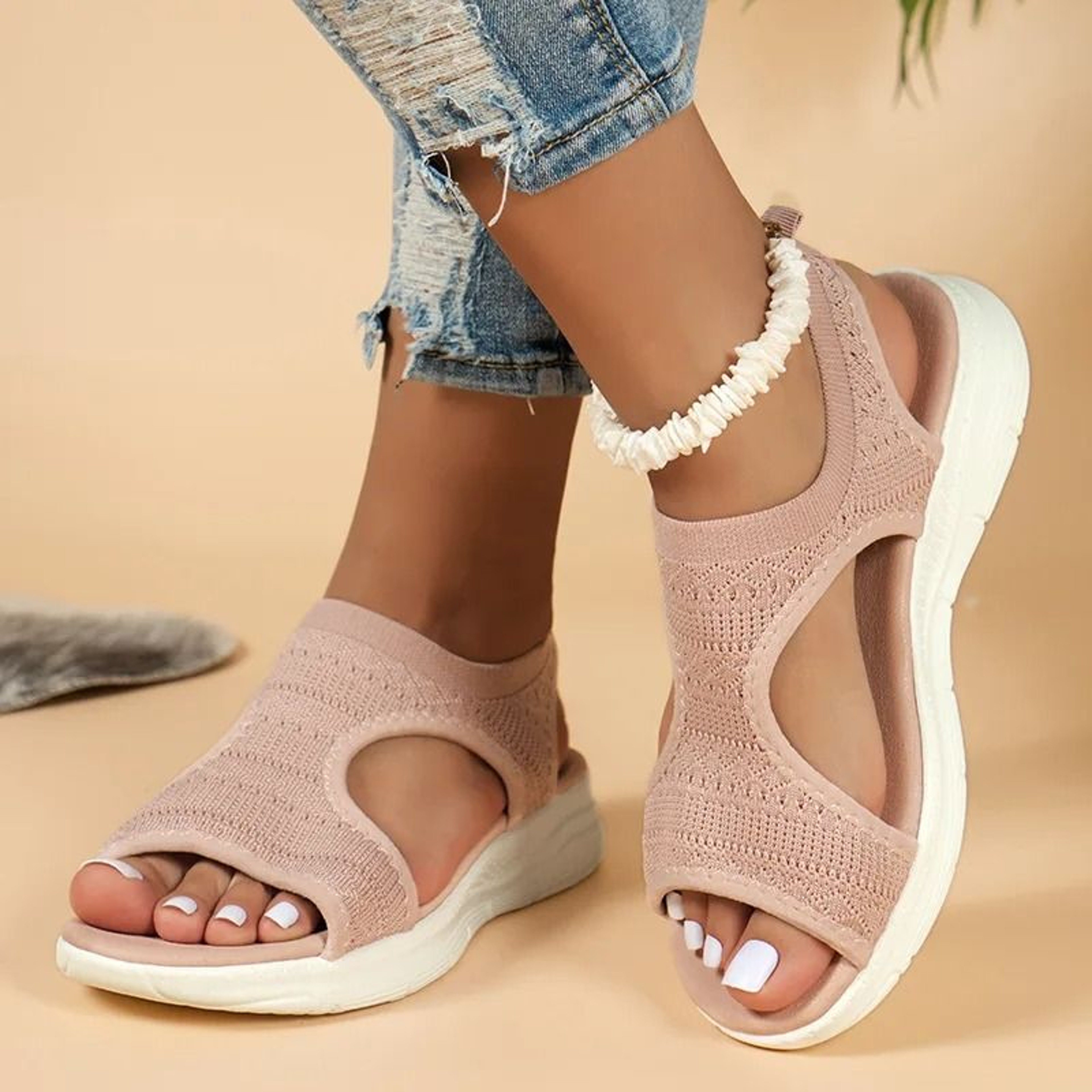 Womens Mesh Platform Sandals With Open Toe Wedge And Lightweight Comfort 2