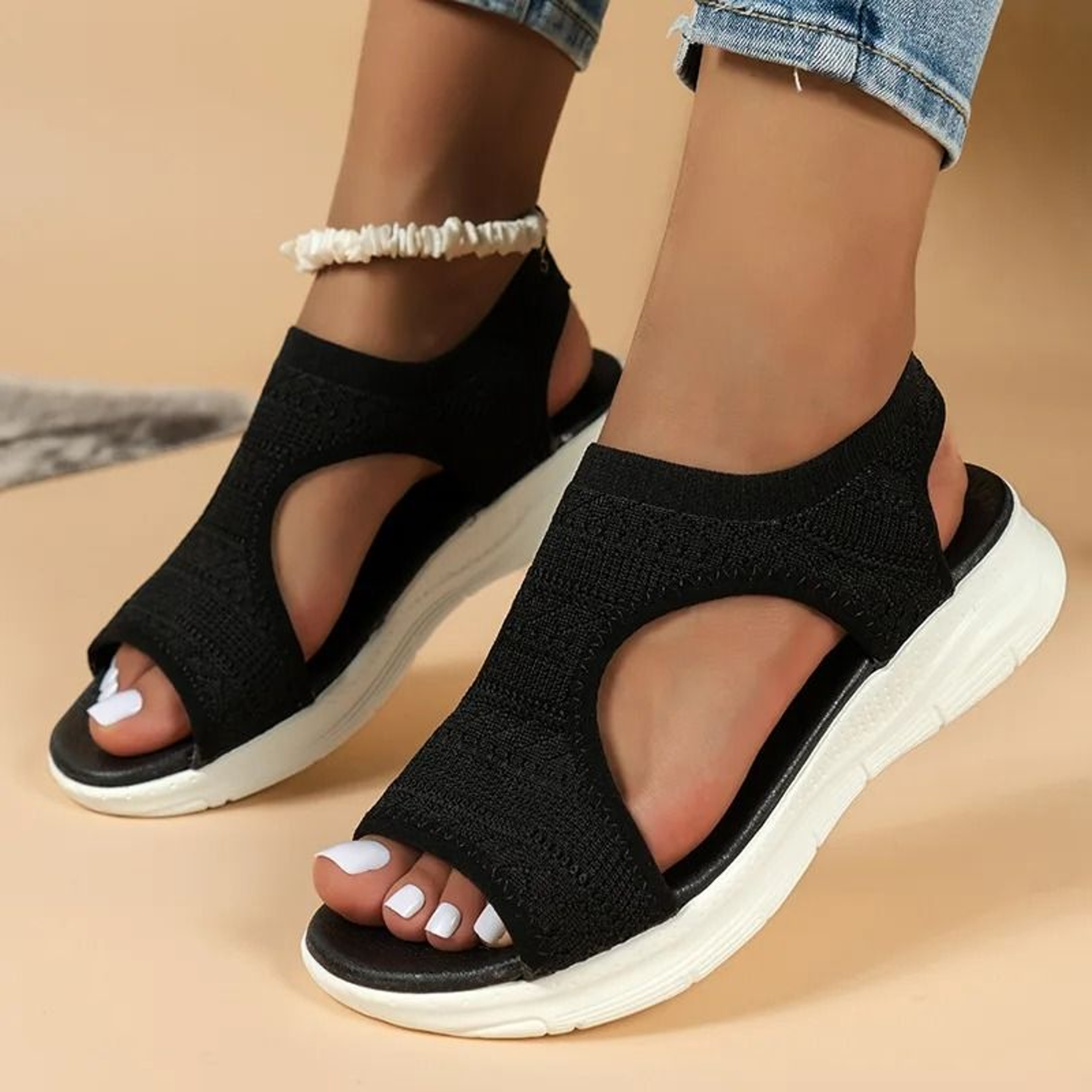 Womens Mesh Platform Sandals With Open Toe Wedge And Lightweight Comfort 5