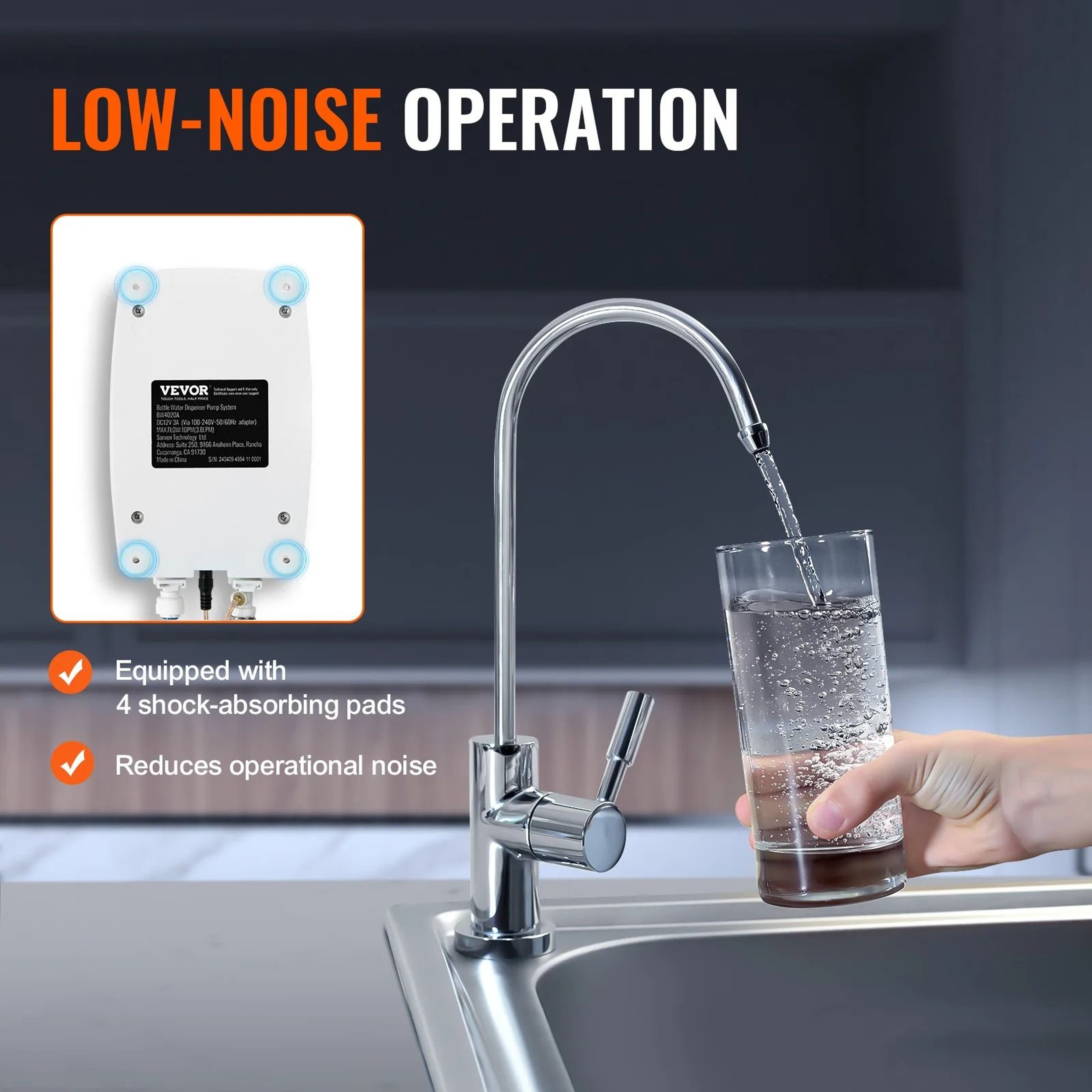 Automatic Electric Water Dispenser Pump System For 5 Gallon Bottles With Dual Inlet Tubes And Safet 4