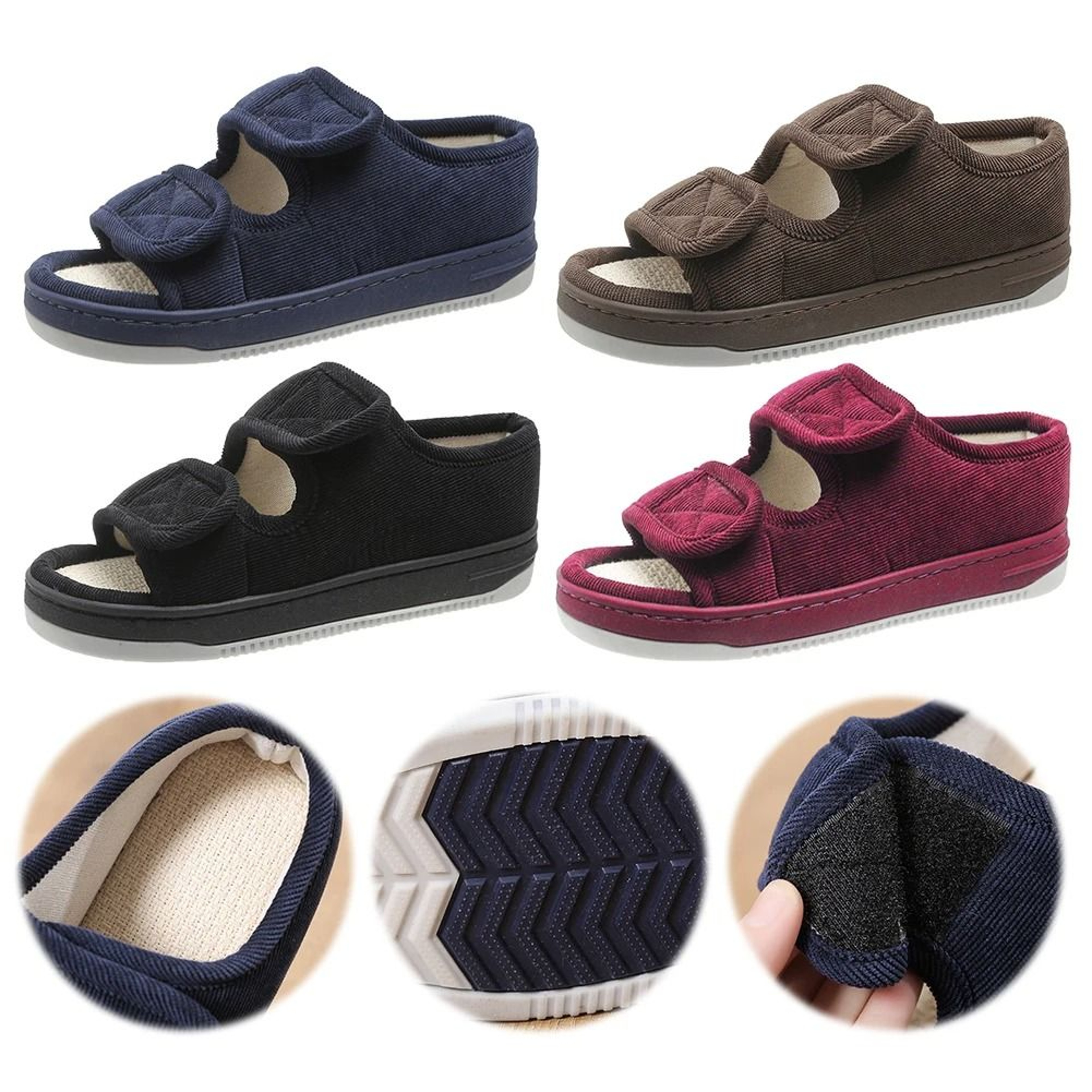 Adjustable Diabetic Sandals Orthopedic Open Toe Walking Shoes For Men And Women 0