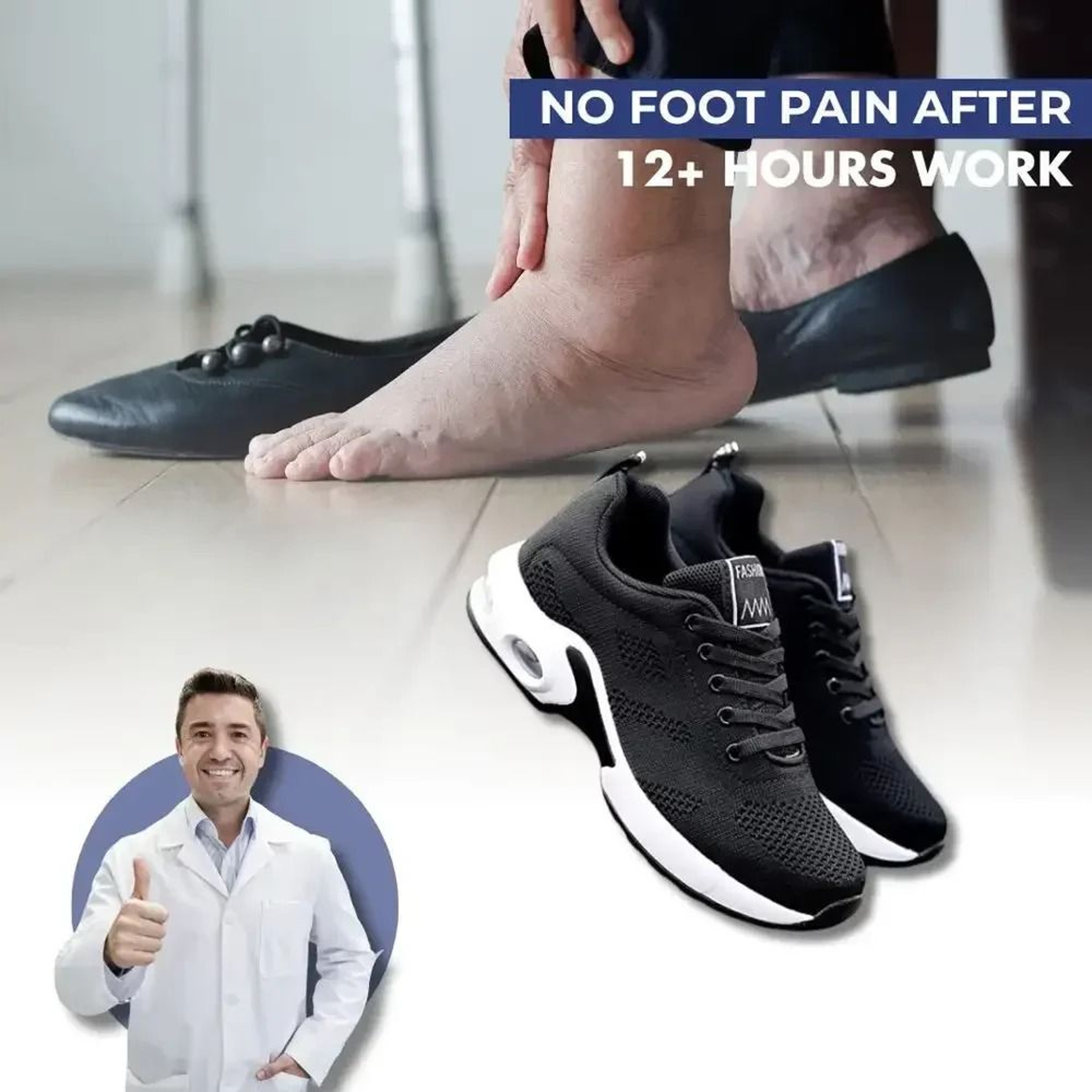 Ergonomic Pain Relief Walking Shoes Breathable Air Cushion Sneakers 1