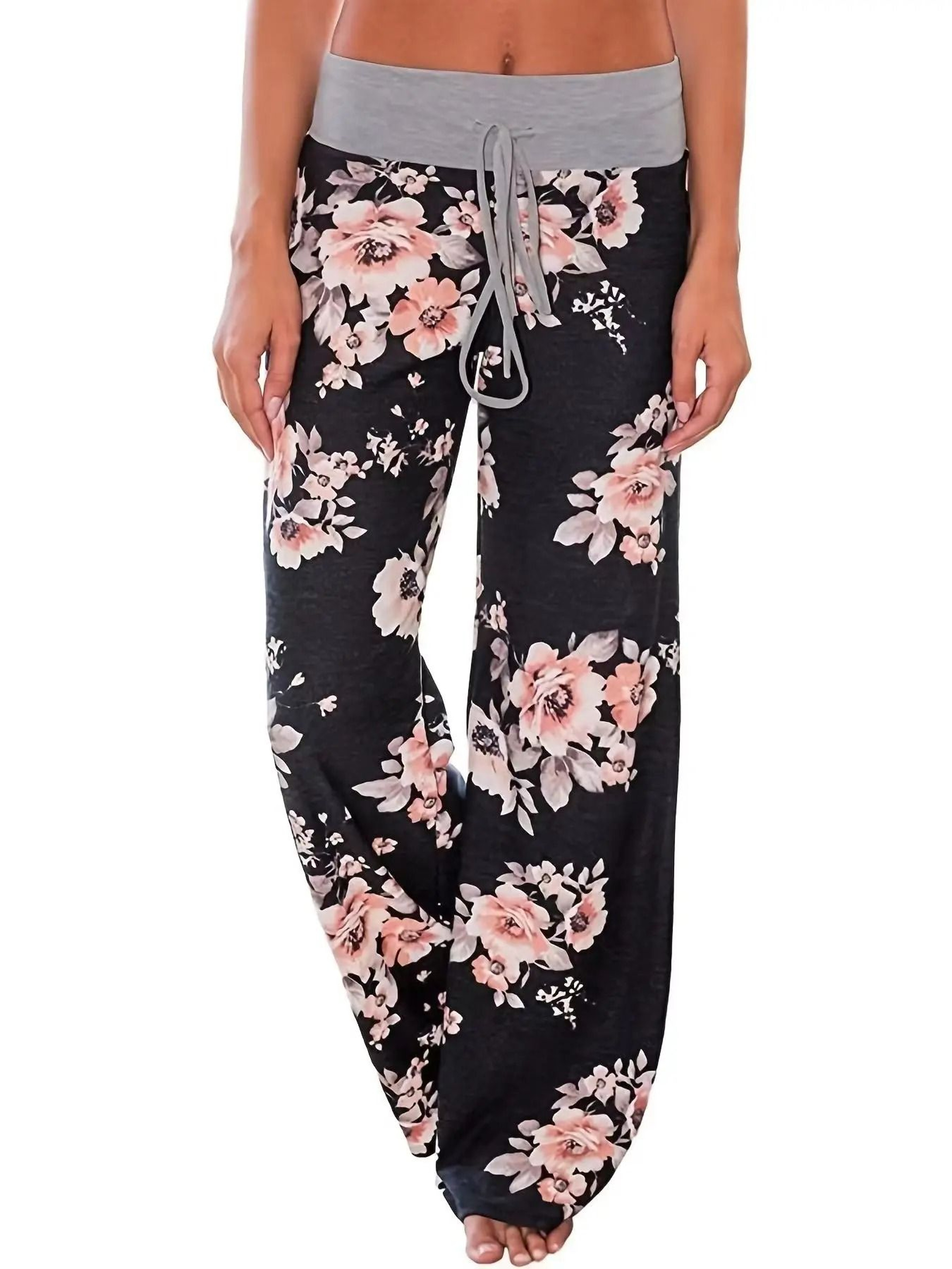 Women Casual Wide Leg Yoga Pants With Drawstring And Stretch Fit 12