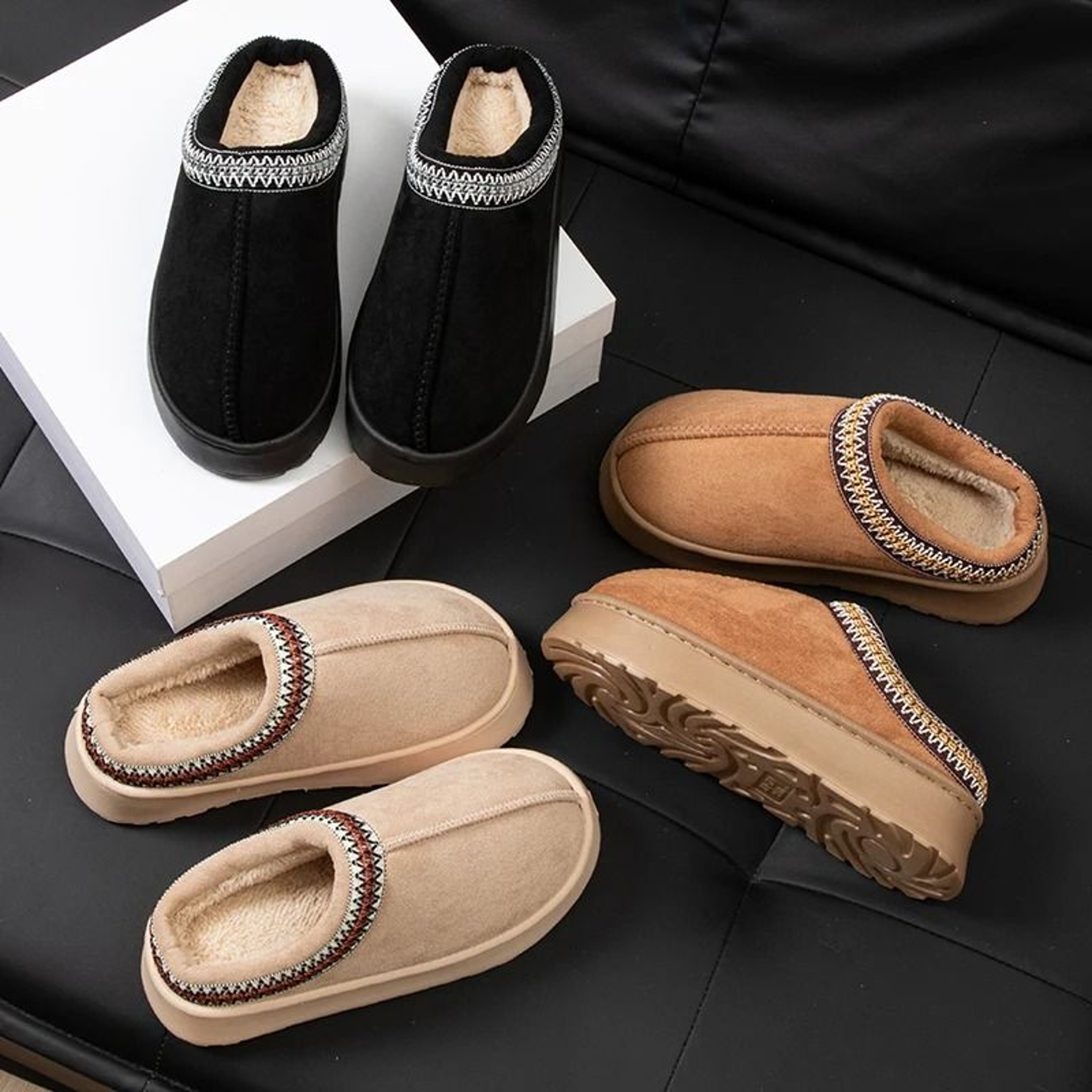 Winter Plush Women Slippers Anti Slip Thick Sole Warm Indoor Outdoor 0