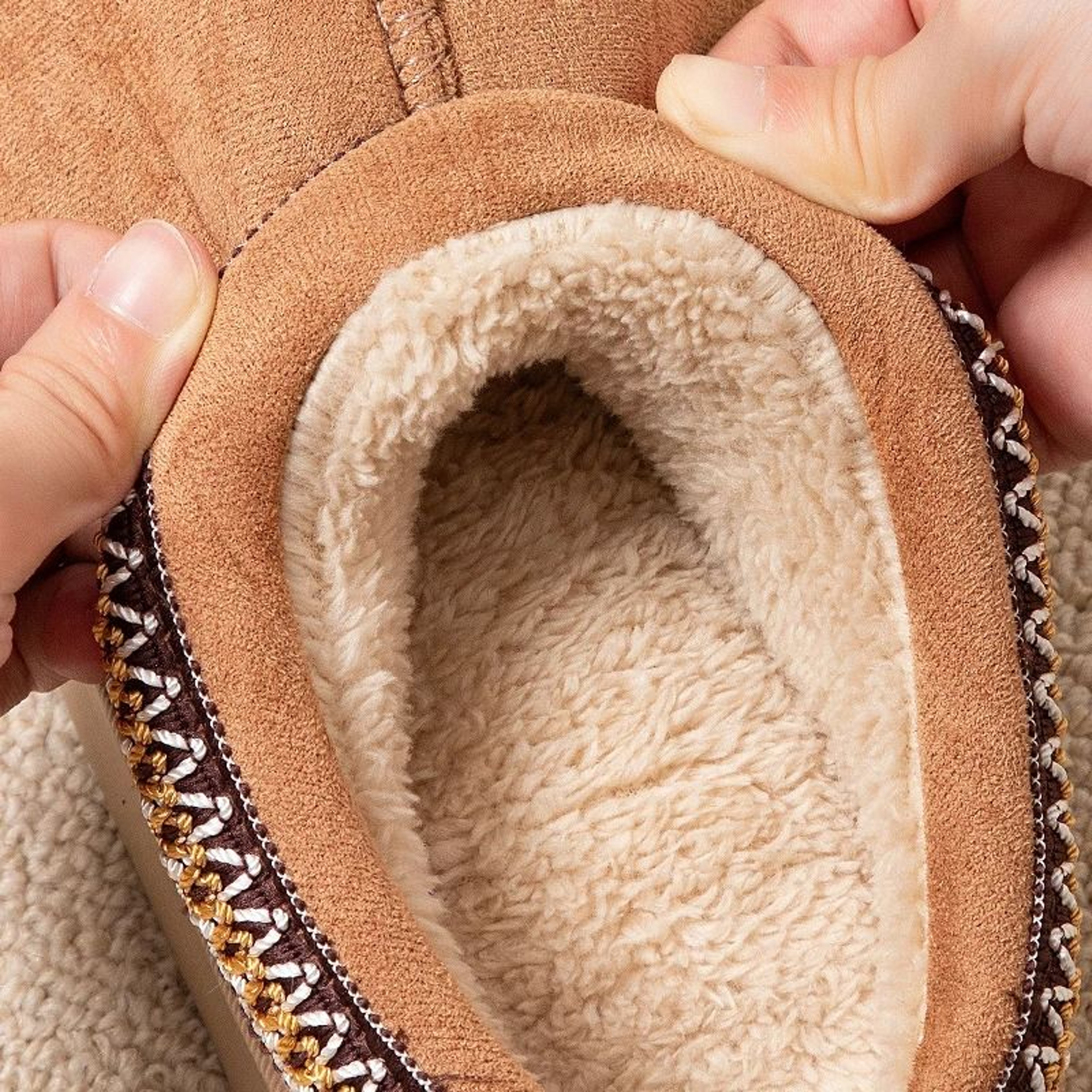 Winter Plush Women Slippers Anti Slip Thick Sole Warm Indoor Outdoor 5
