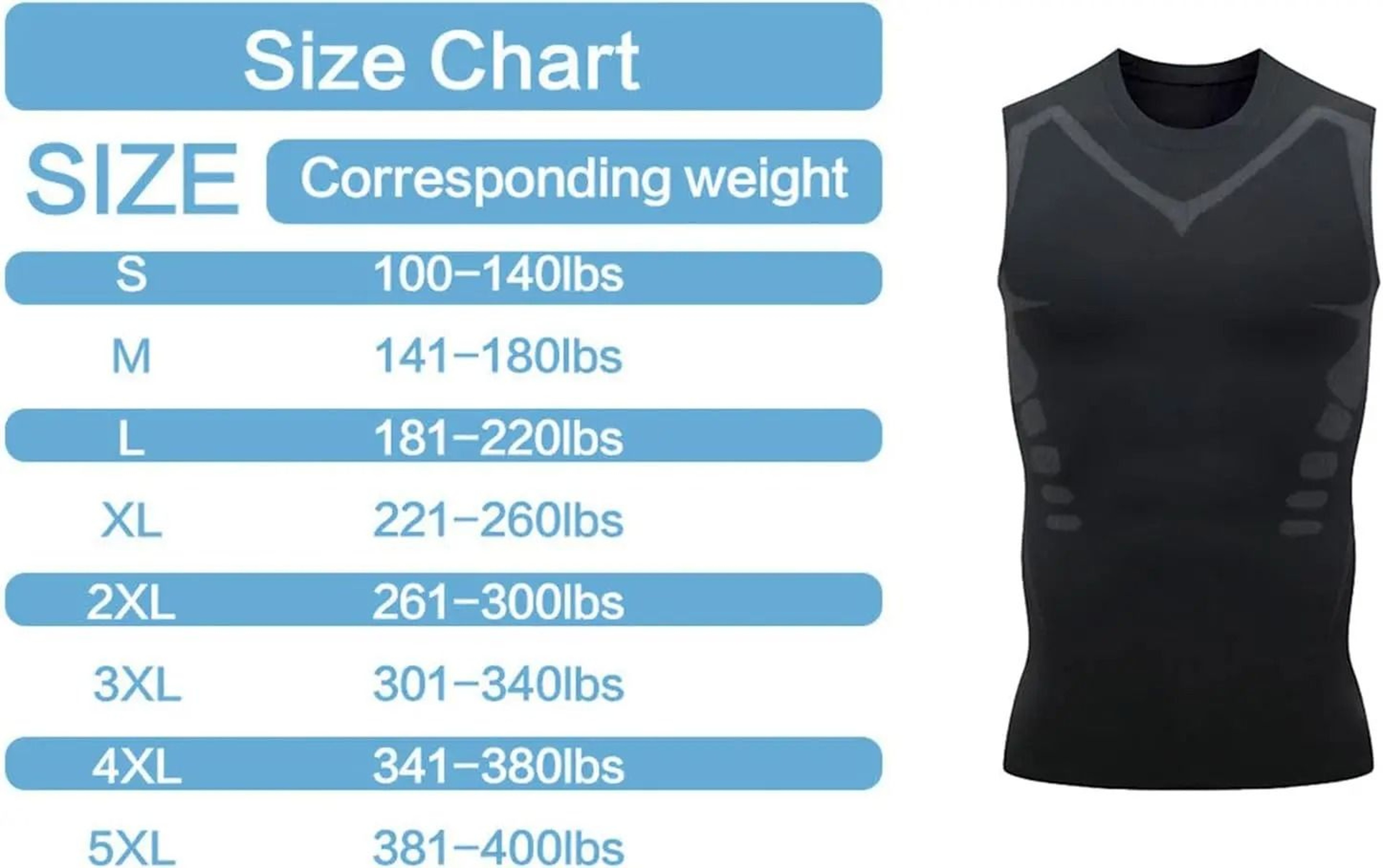 Mens Shapewear Compression Vest Body Shaper Sleeveless Tank 5