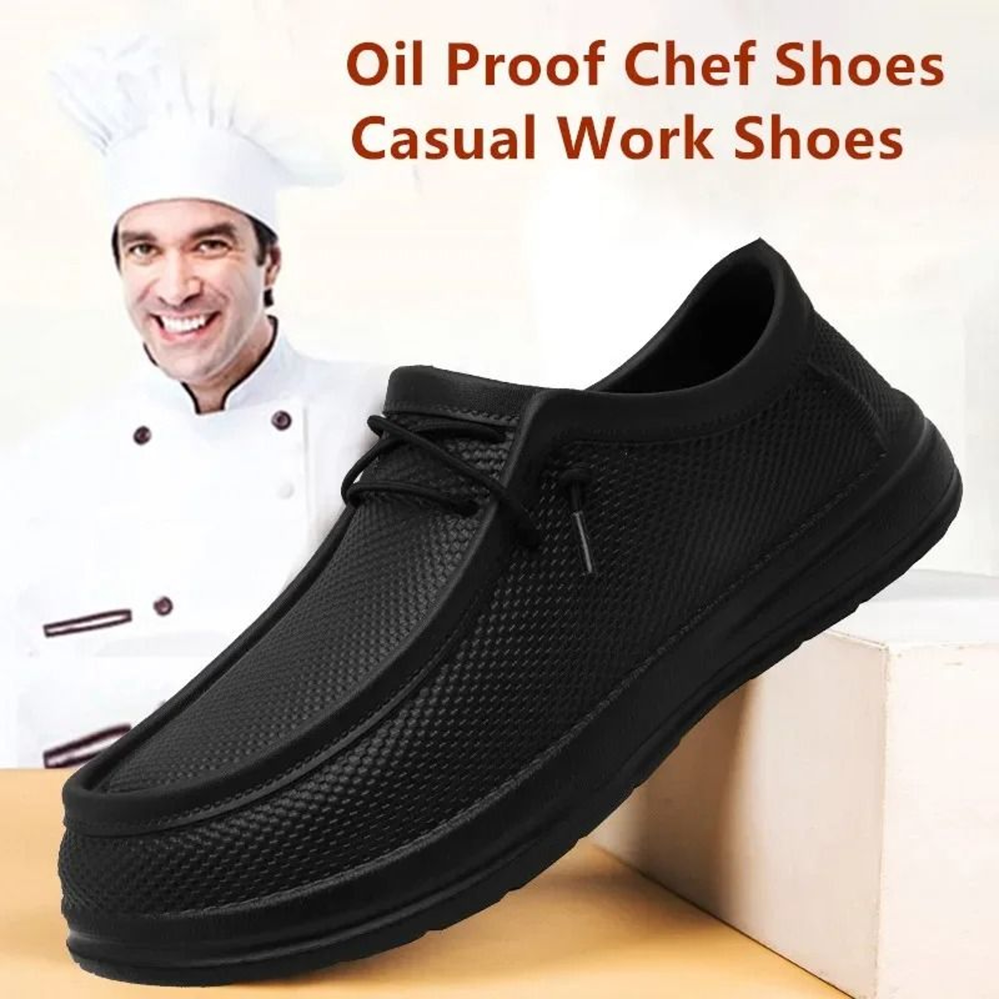 Mens Kitchen Working Shoes Non Slip Waterproof Casual Chef Work Outdoor Water Shoes Plus Size 0