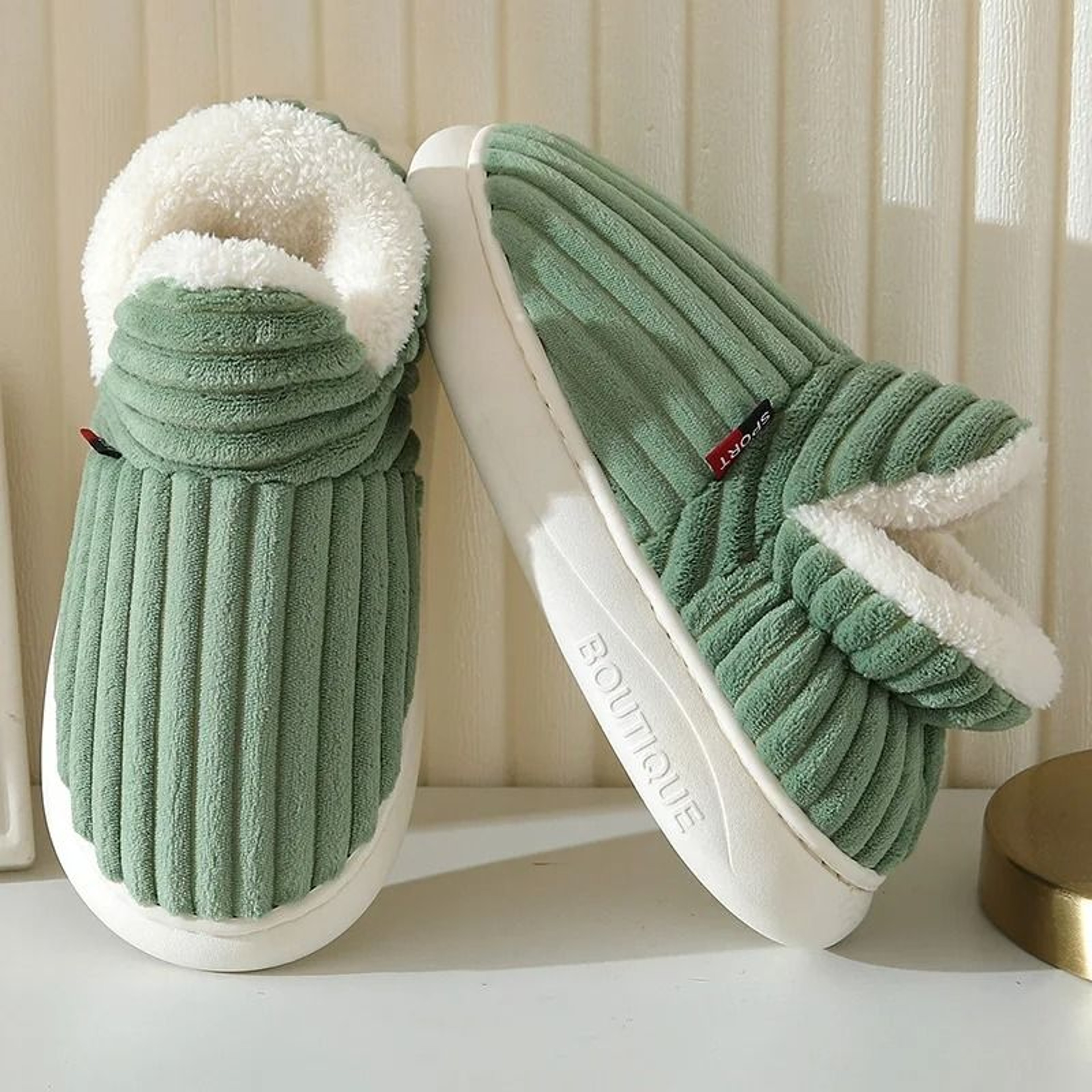 Soft Sole Fuzzy Slippers For Women And Men Winter Warm Plush Cotton Shoes 1