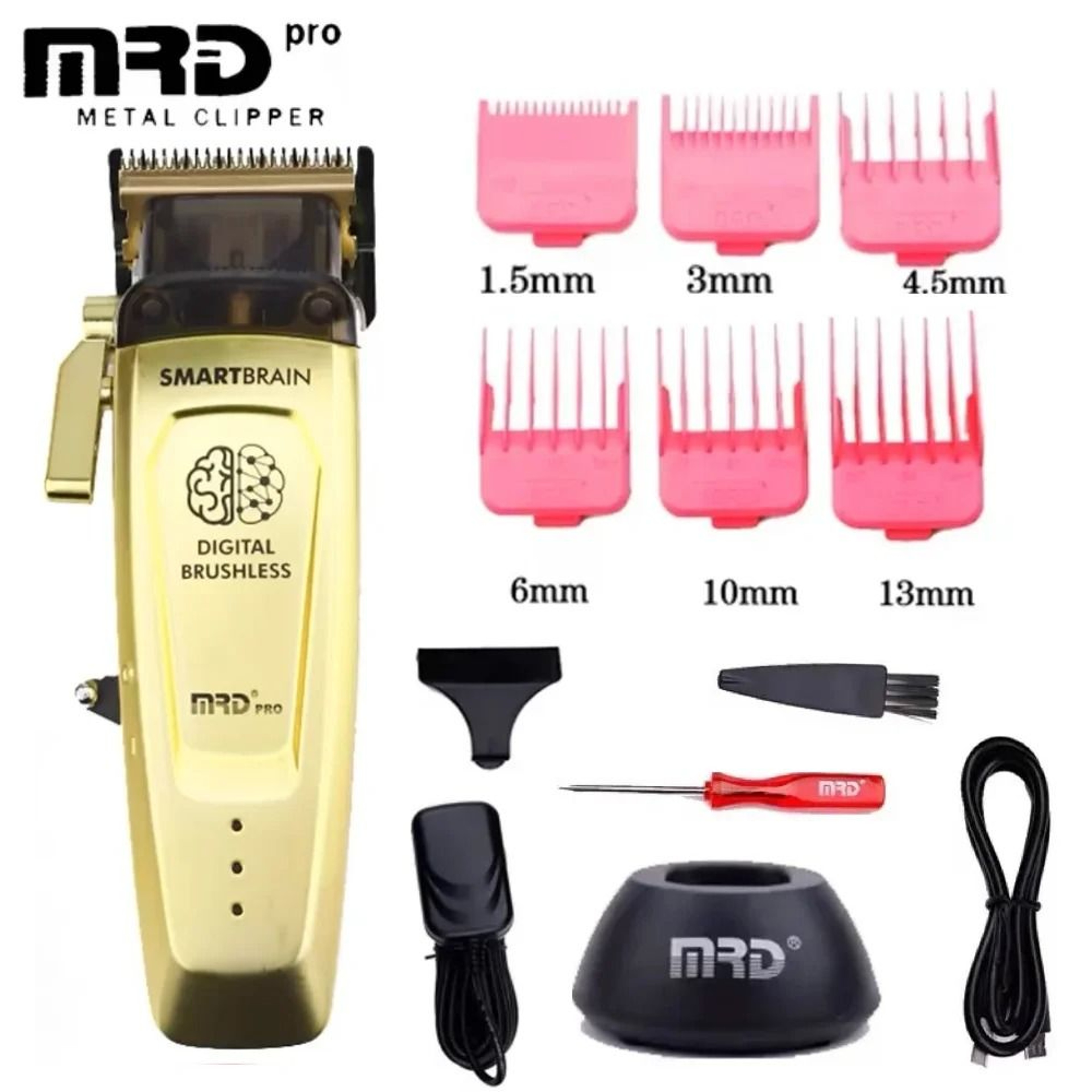 Smart Brain Hair Clipper Professional Full Metal Cordless Trimmer With Digital Brushless Motor 3