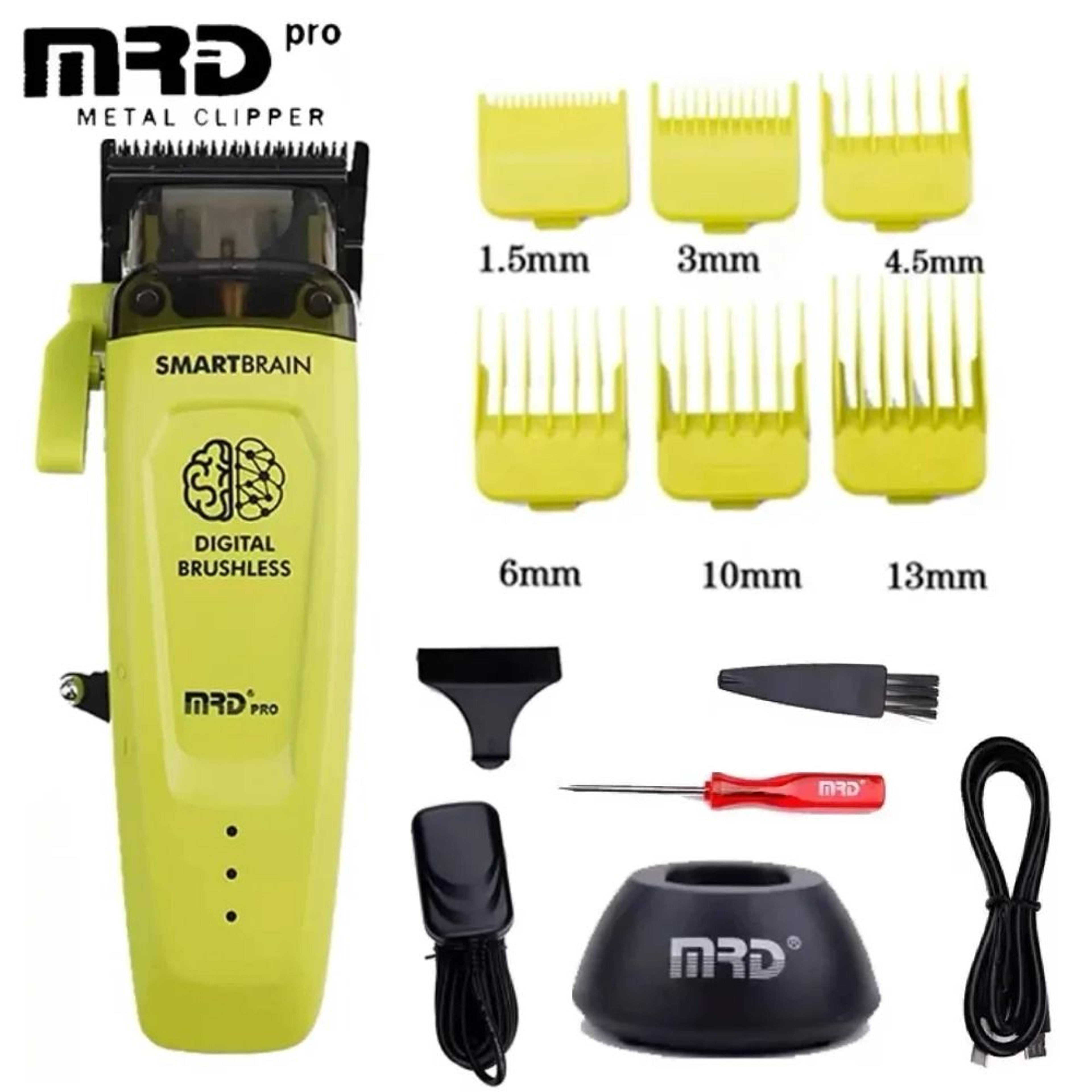 Smart Brain Hair Clipper Professional Full Metal Cordless Trimmer With Digital Brushless Motor 12
