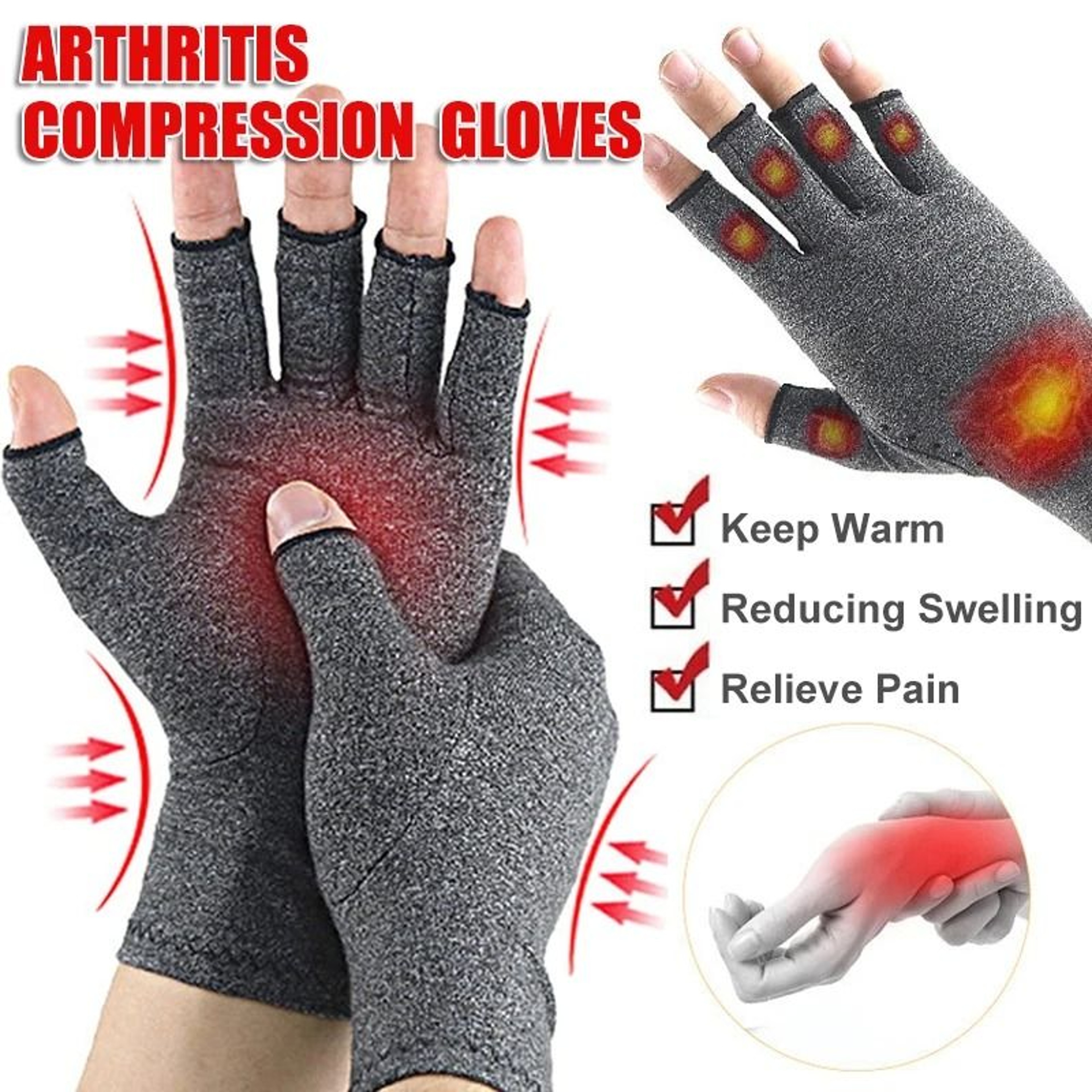 Fingerless Compression Gloves For Pain Relief And Hand Support 0