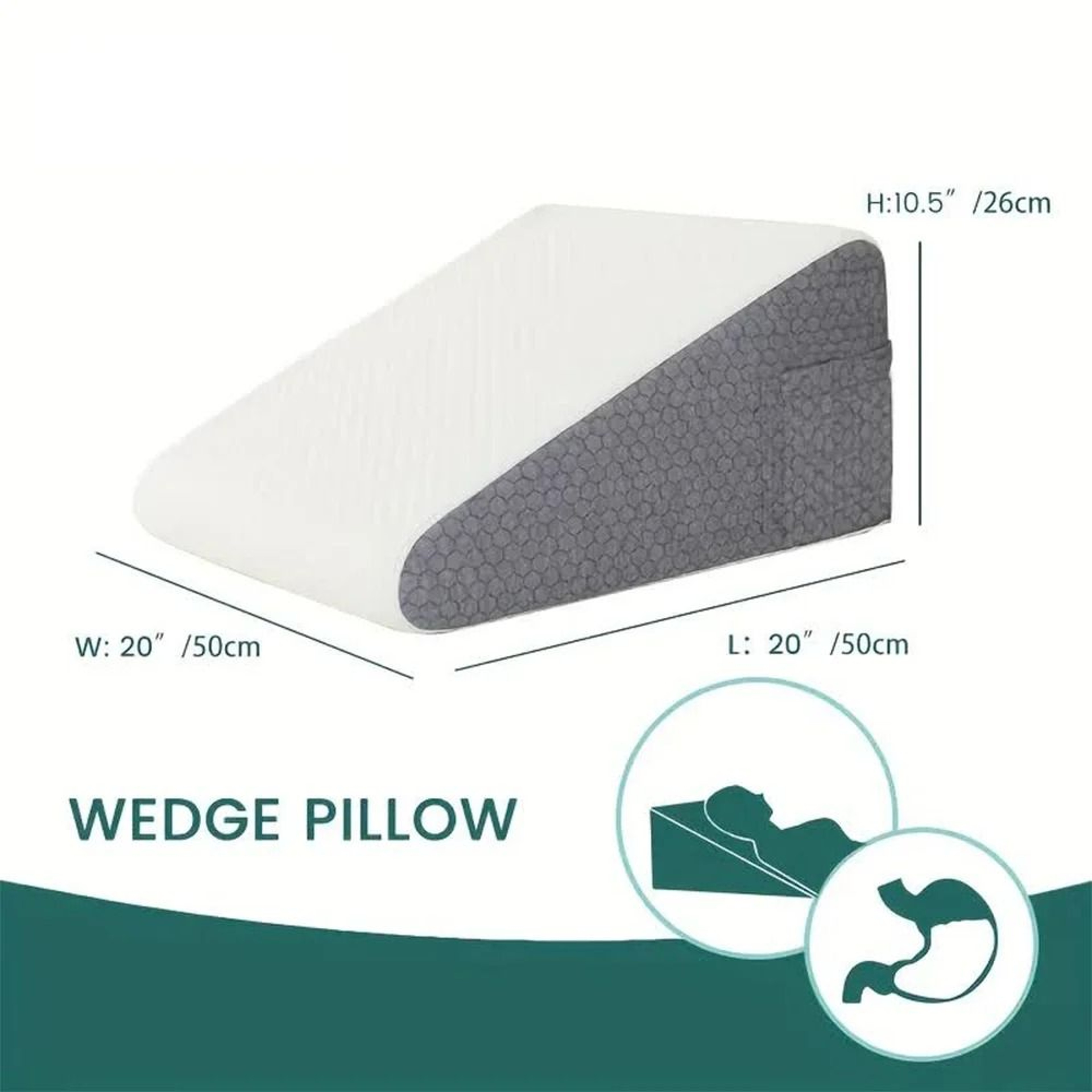 Memory Foam Bed Wedge Pillow For Sleeping And Leg Elevation 1