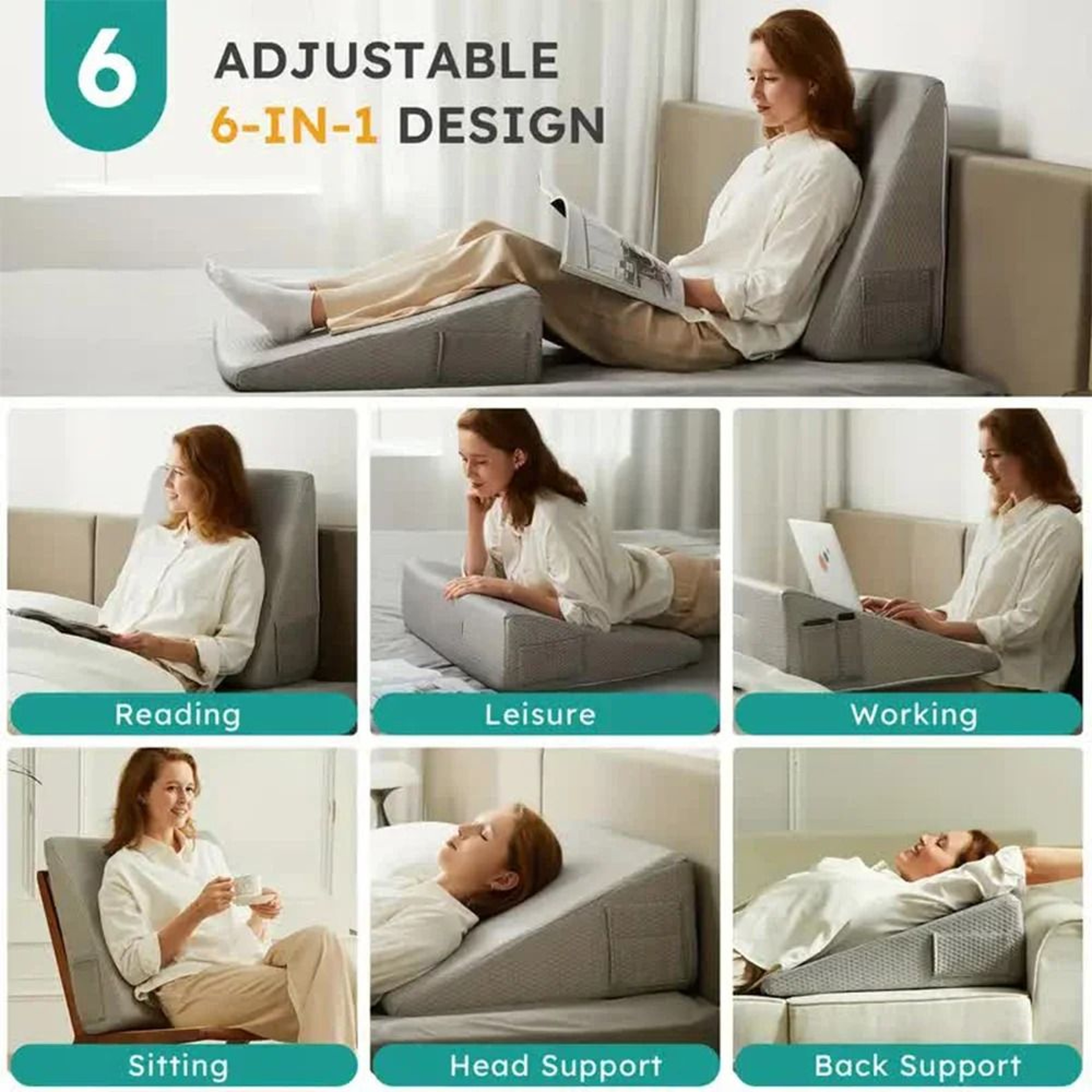 Memory Foam Bed Wedge Pillow For Sleeping And Leg Elevation 3