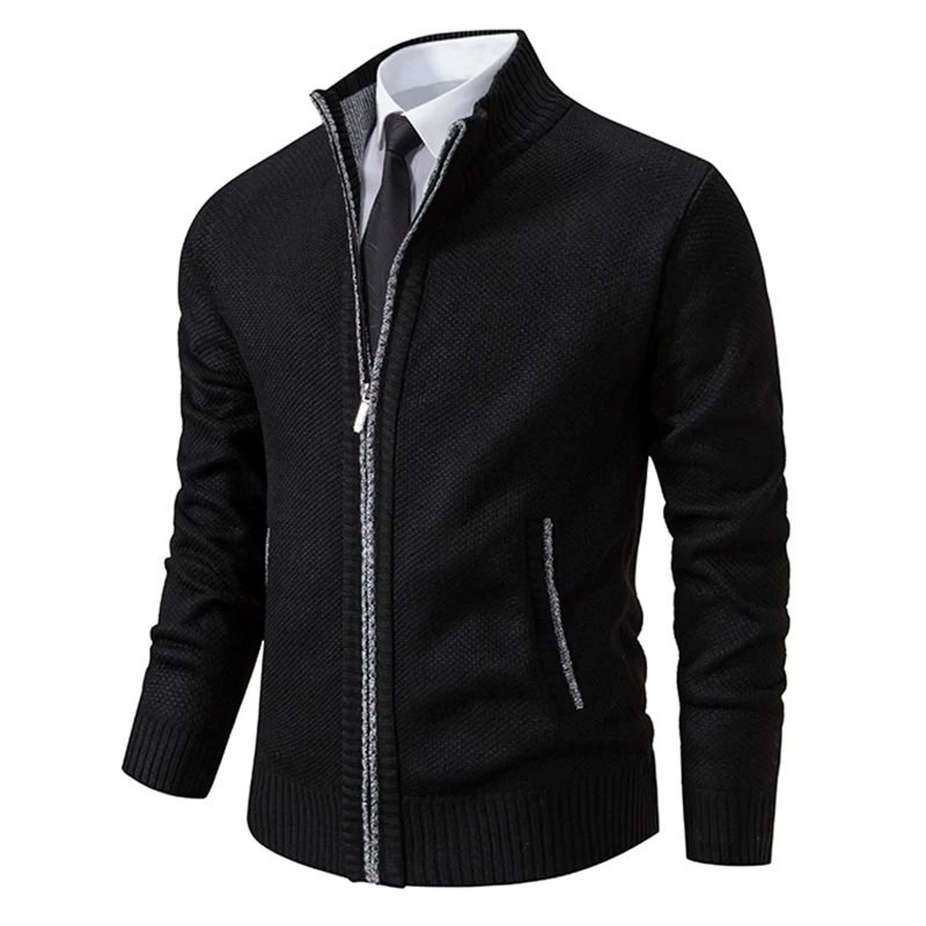 Autumn Winter Mens Casual Sports Coat Fleece Warm Zipper Cardigan 4