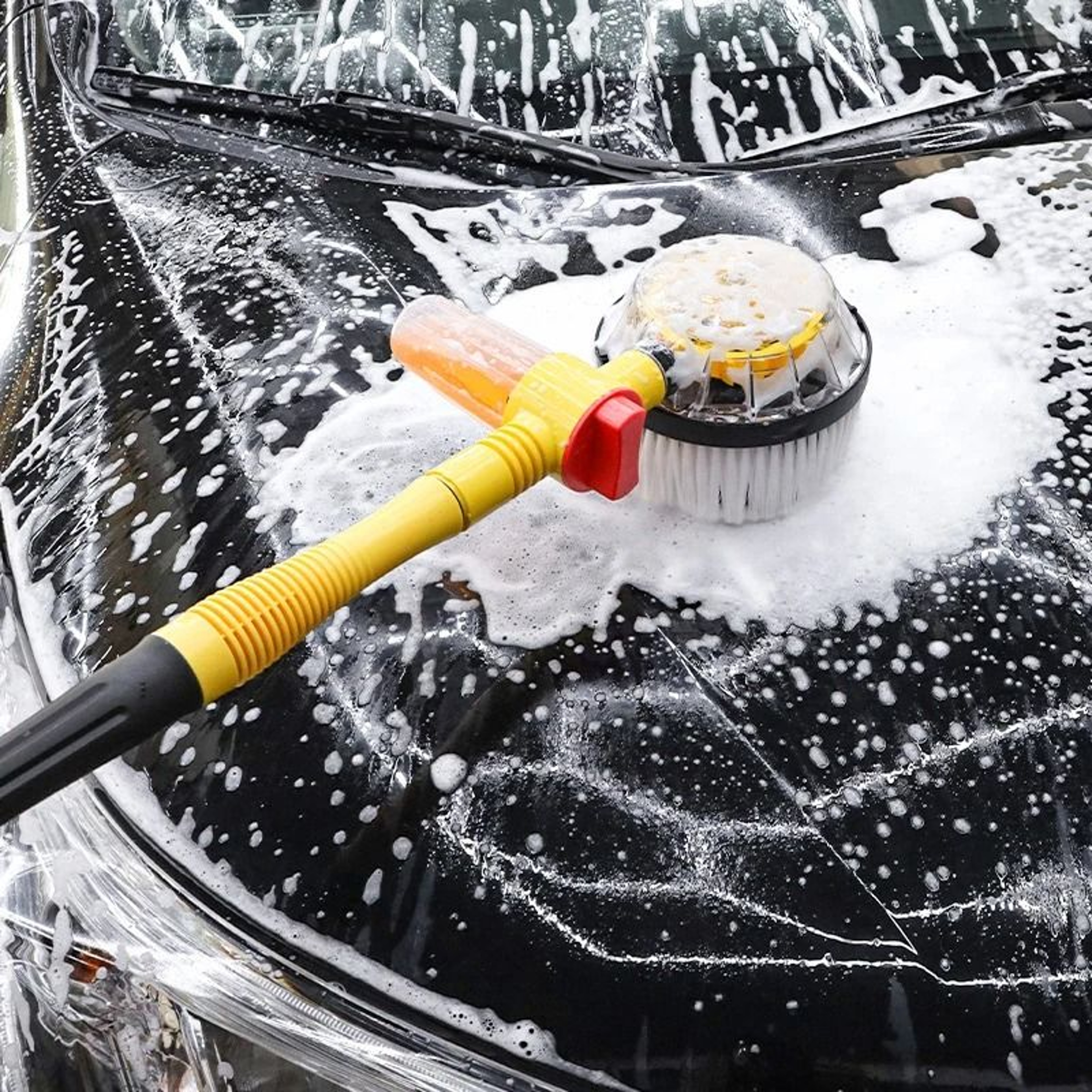360 Degree Rotating Car Wash Brush Kit With High Pressure And Foam Dispenser 1