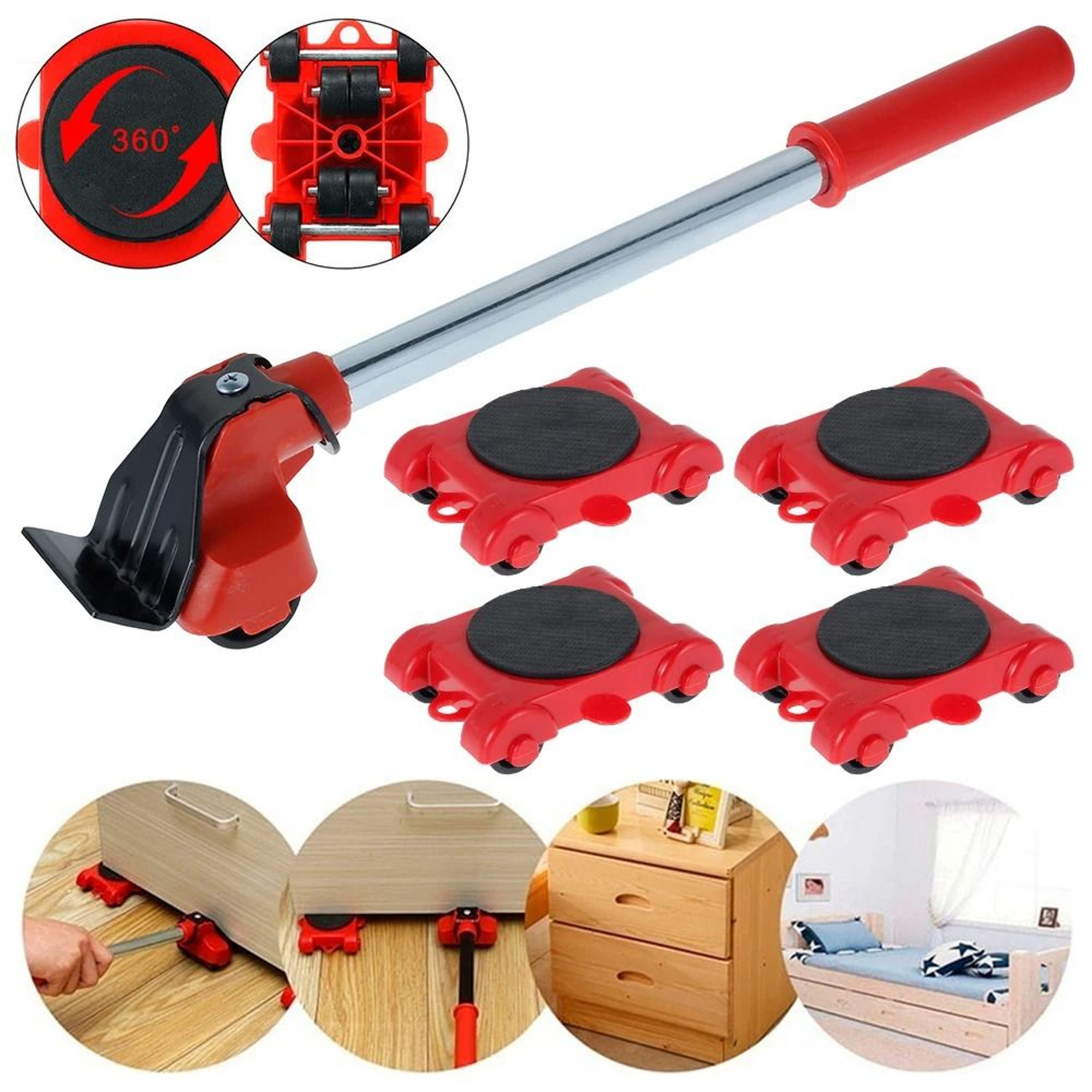 Heavy Duty Furniture Lifter And Mover Set With 4 Roller Pads 0
