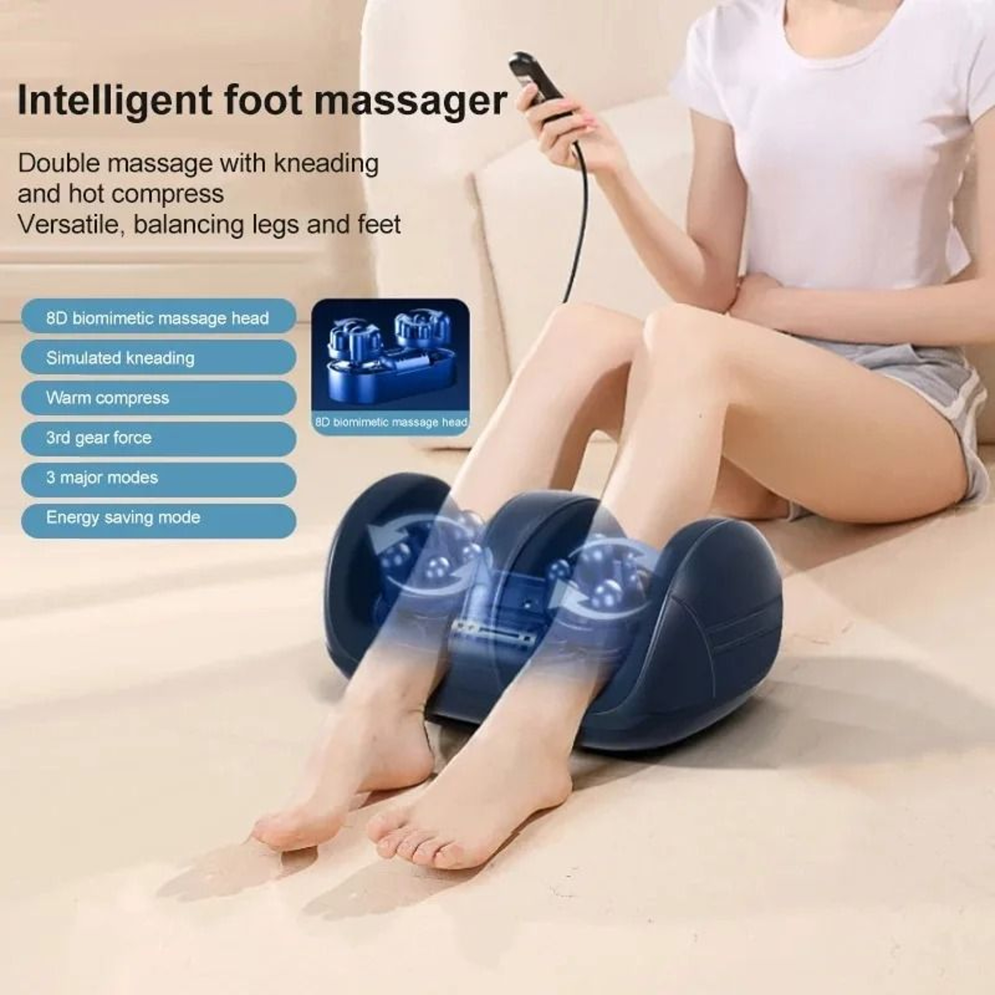 Extra Large Electric Foot And Leg Massager With Heat And Shiatsu Kneading 6