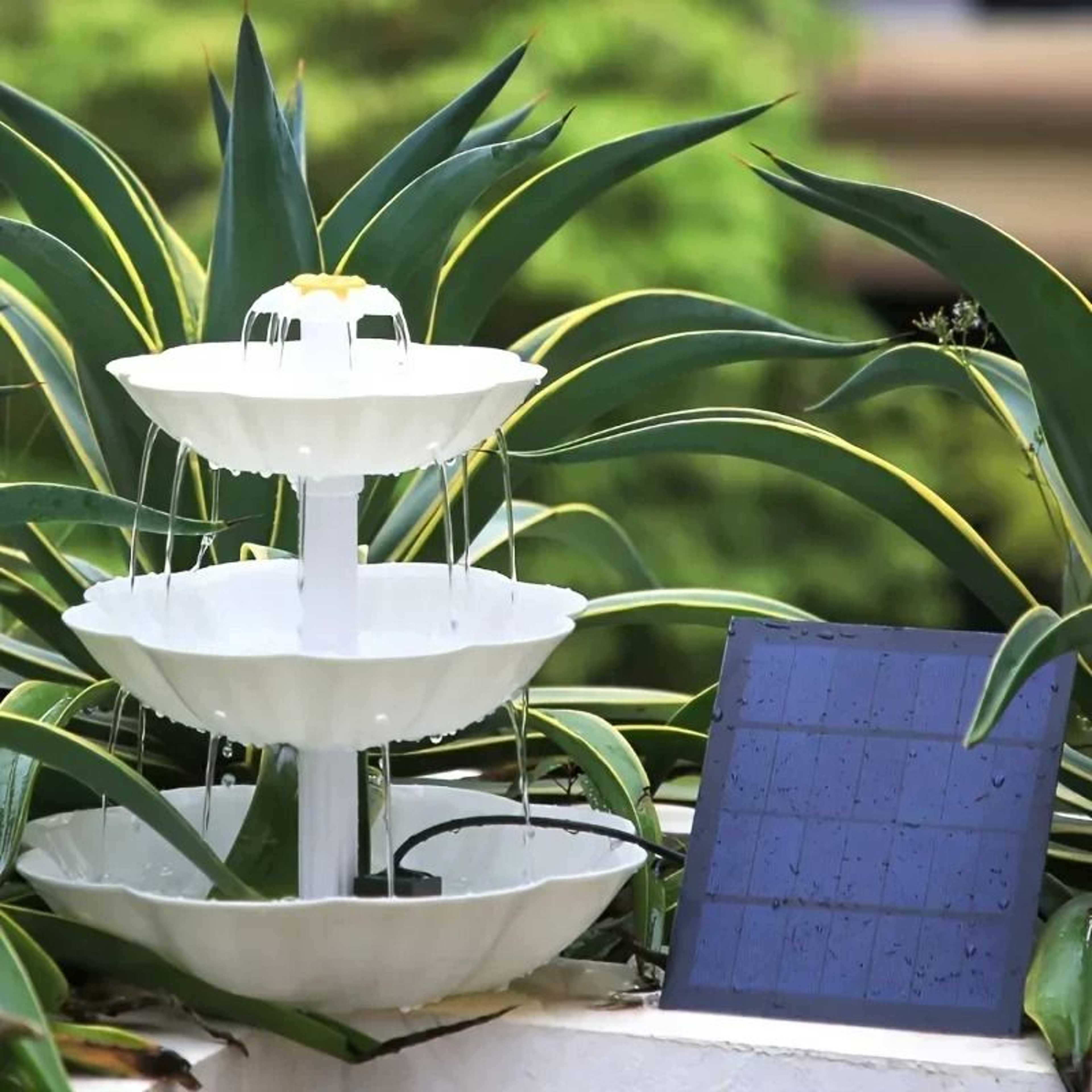 3 Tiered Bird Bath With 25W Solar Pump DIY Solar Fountain Detachable And Suitable For Bird Bath Gar 2