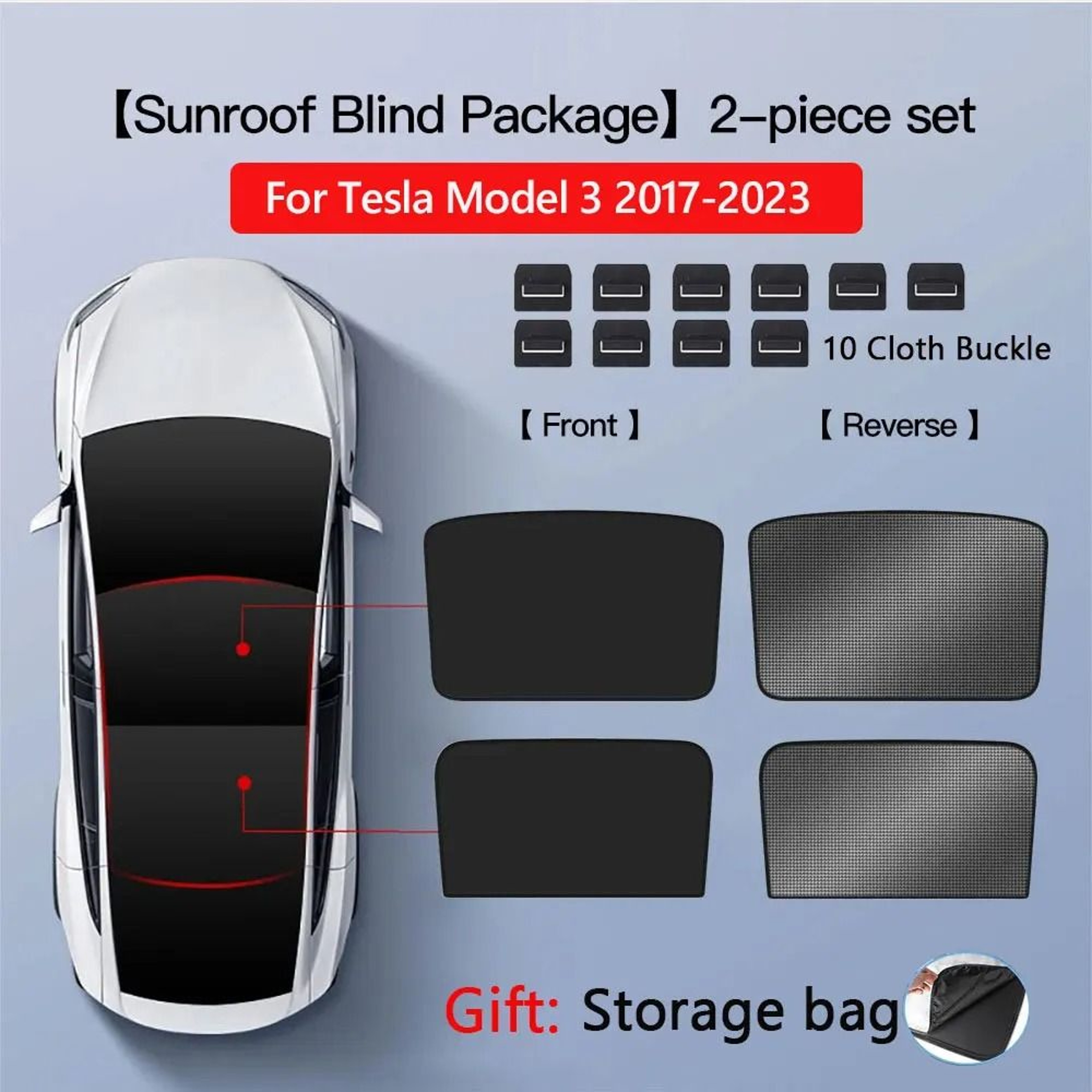 Tesla Model 3 And Model Y Sunroof Sunshade With UV Protection And Heat Insulation 13
