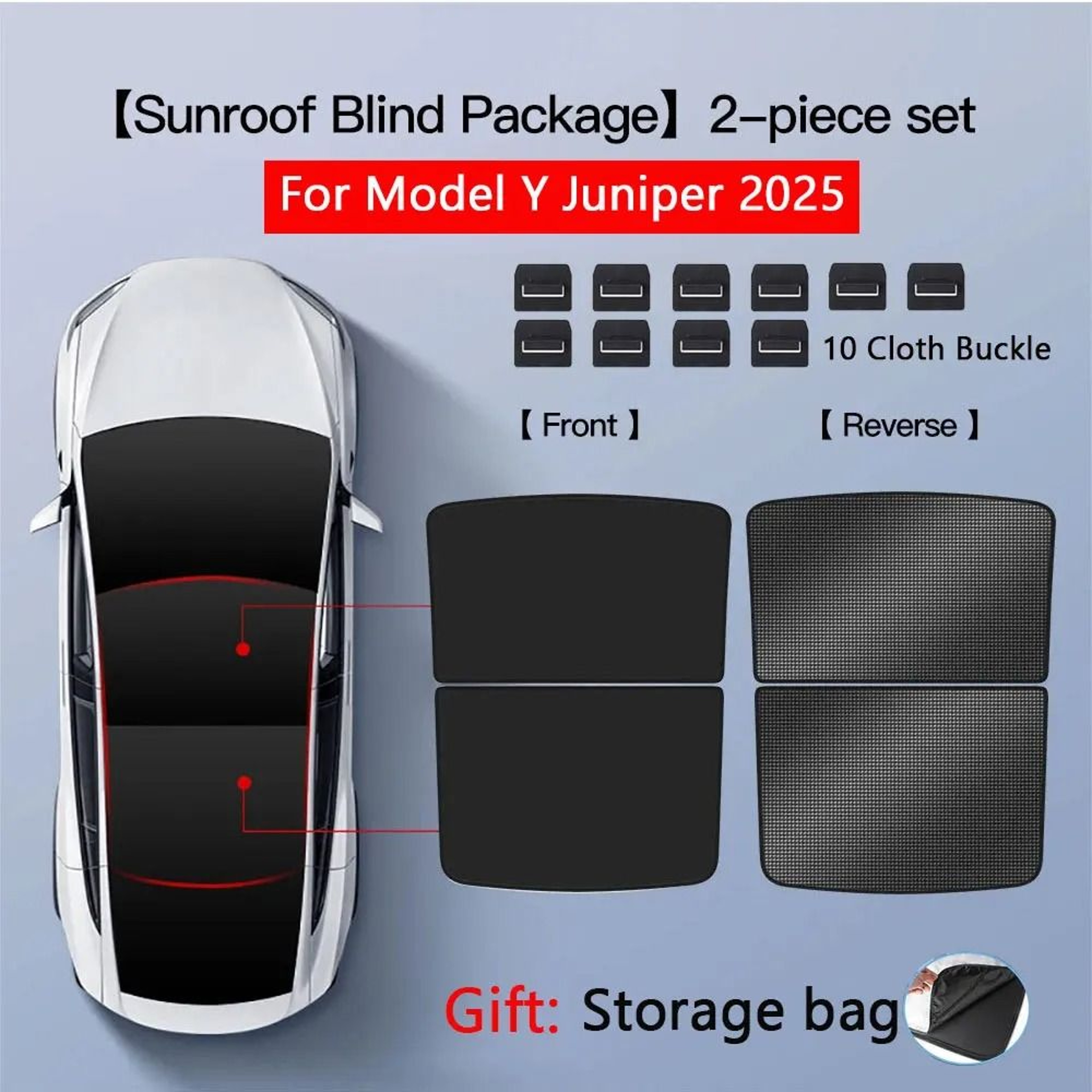 Tesla Model 3 And Model Y Sunroof Sunshade With UV Protection And Heat Insulation 16