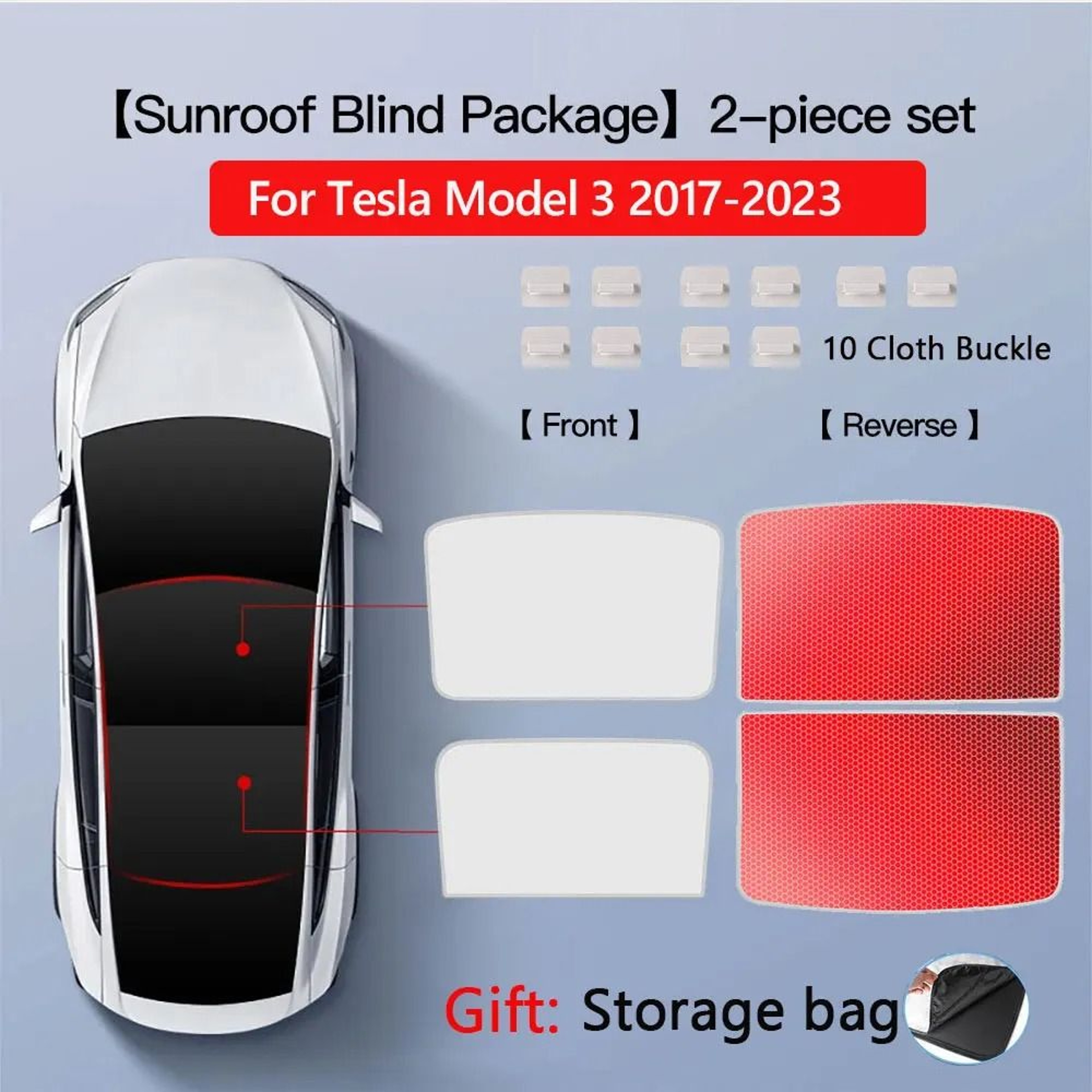 Tesla Model 3 And Model Y Sunroof Sunshade With UV Protection And Heat Insulation 22