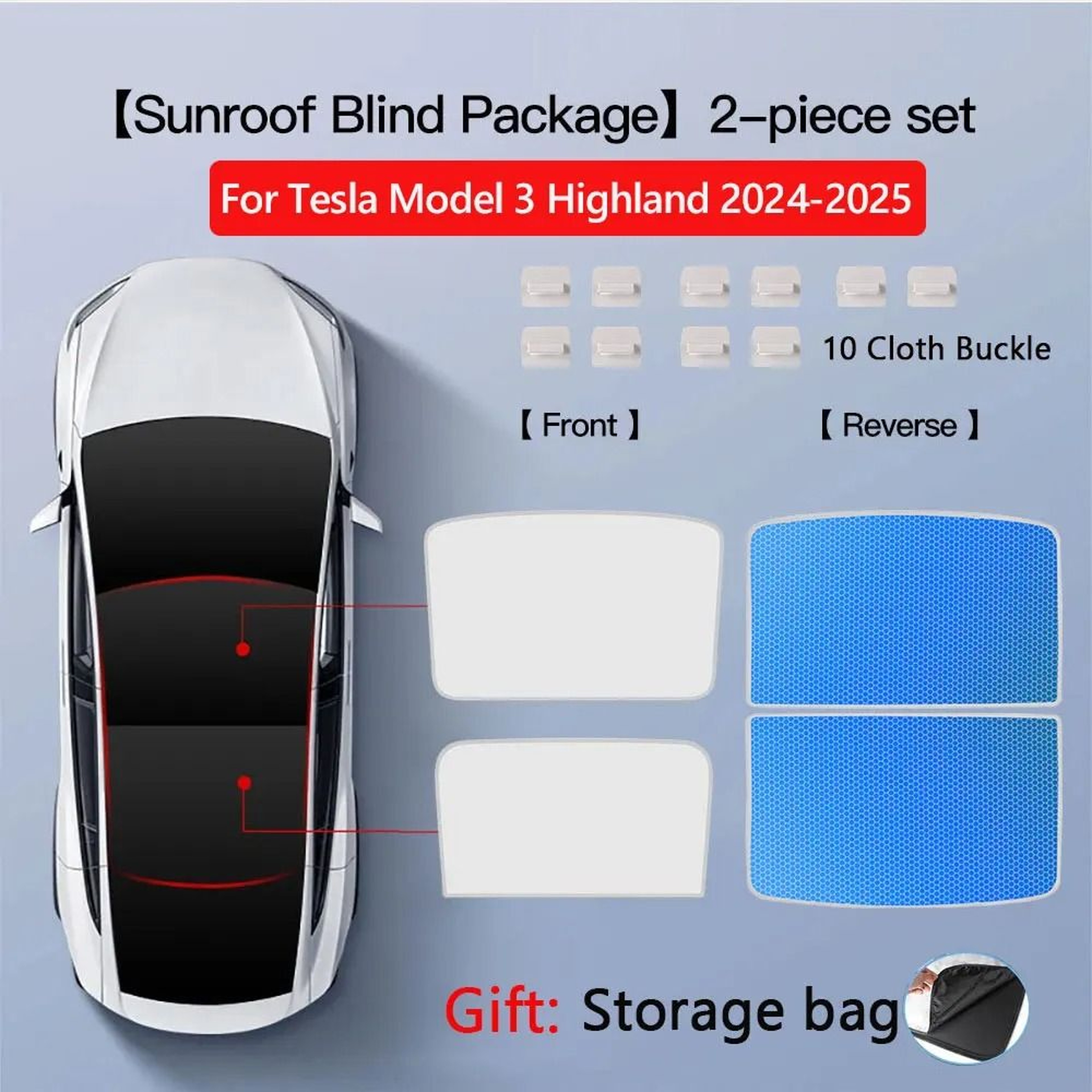 Tesla Model 3 And Model Y Sunroof Sunshade With UV Protection And Heat Insulation 23