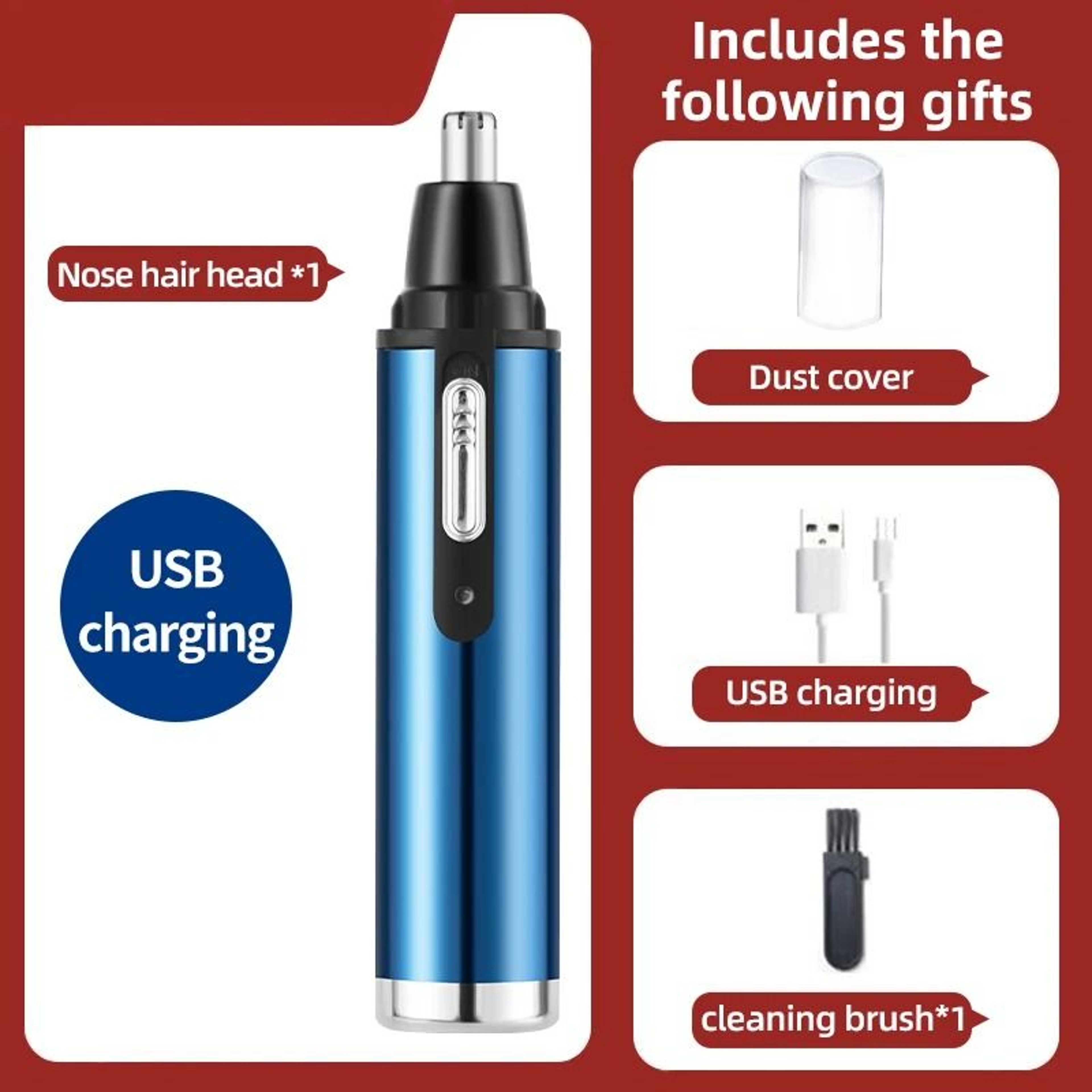Rechargeable Nose Hair Trimmer With DualUse Design And Washable Blades 13