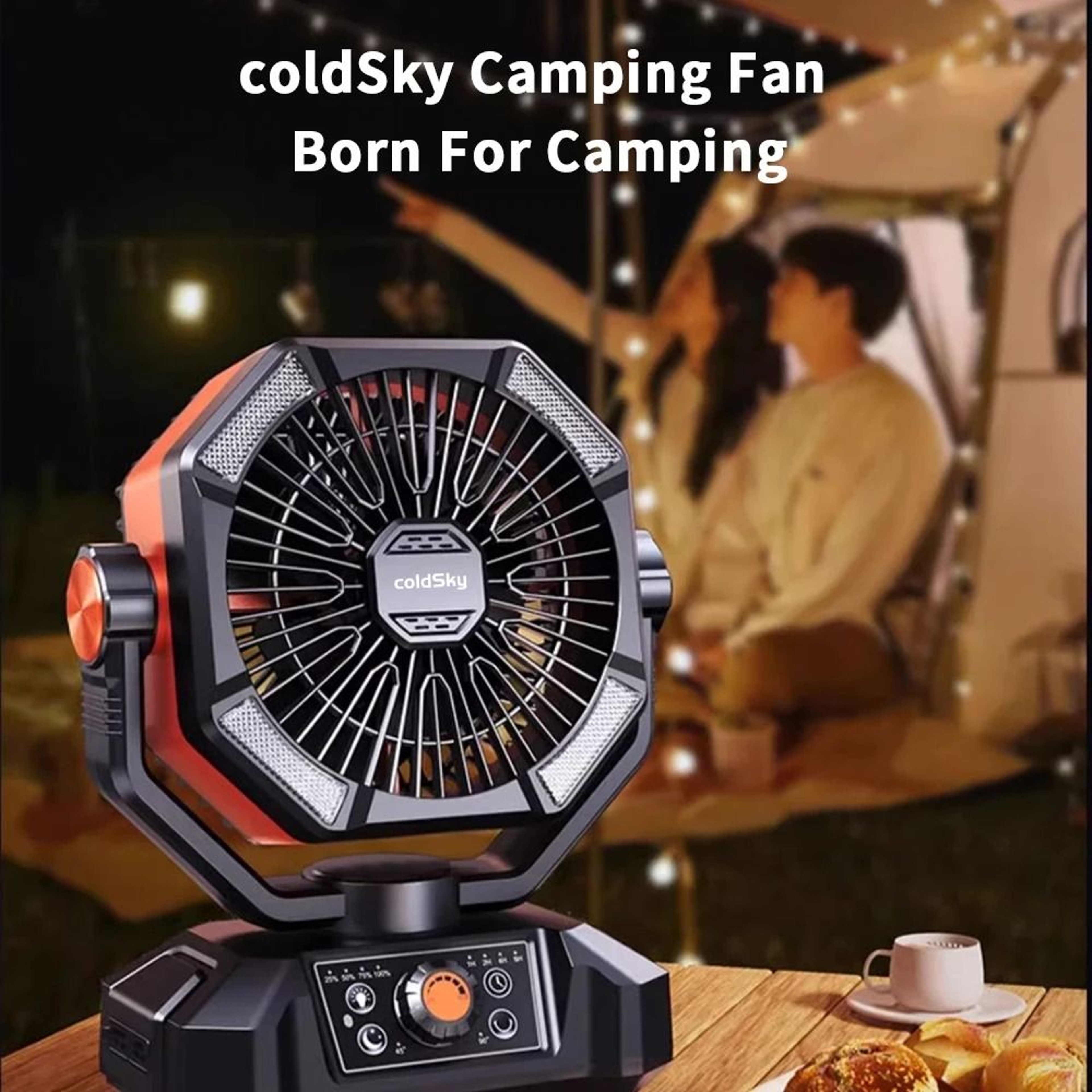 Portable Camping Fan With 20000mAh Battery And LED Lantern 6