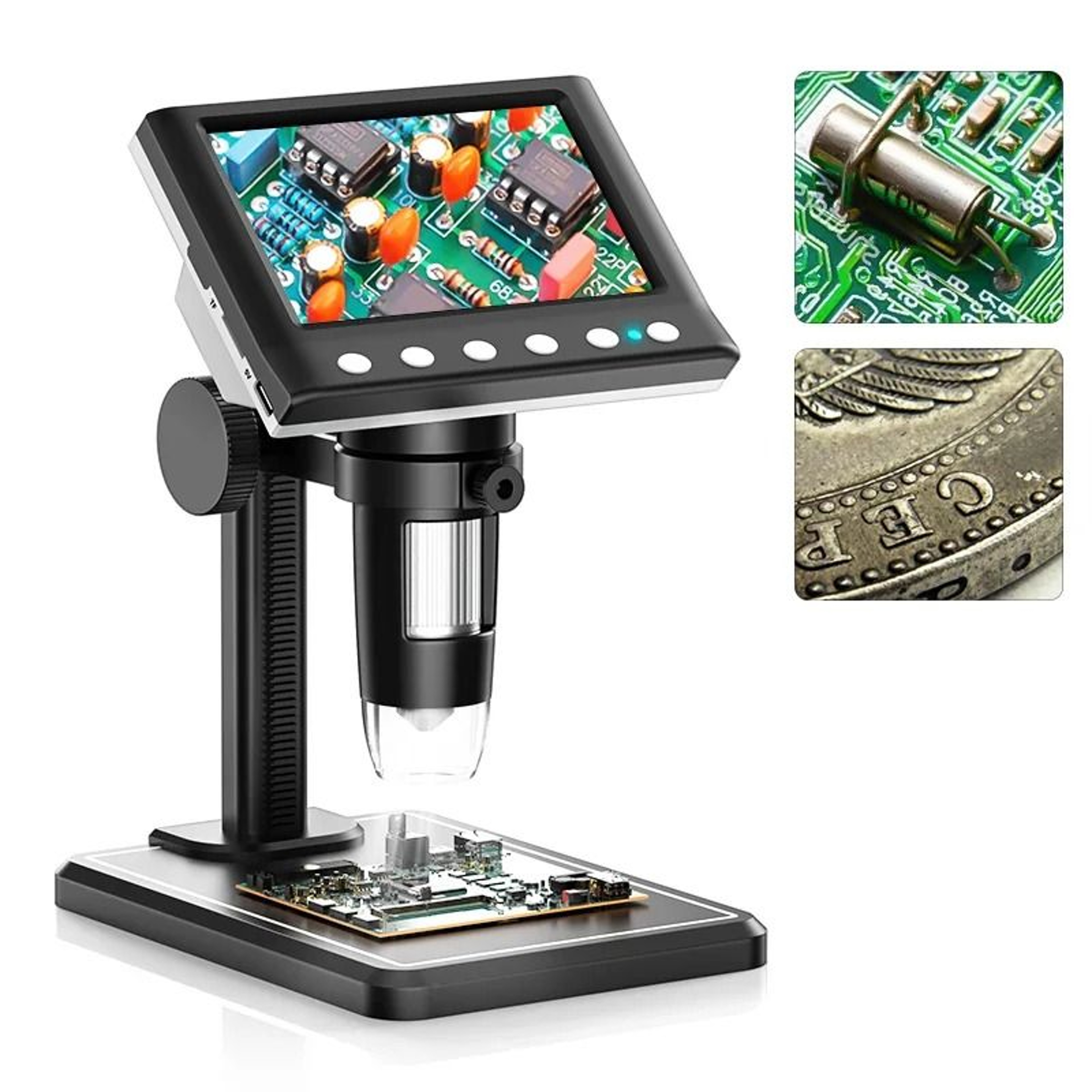 Digital Microscope 43 Inch 1000X Coin Microscope With 1080P Video And LED Lights 0