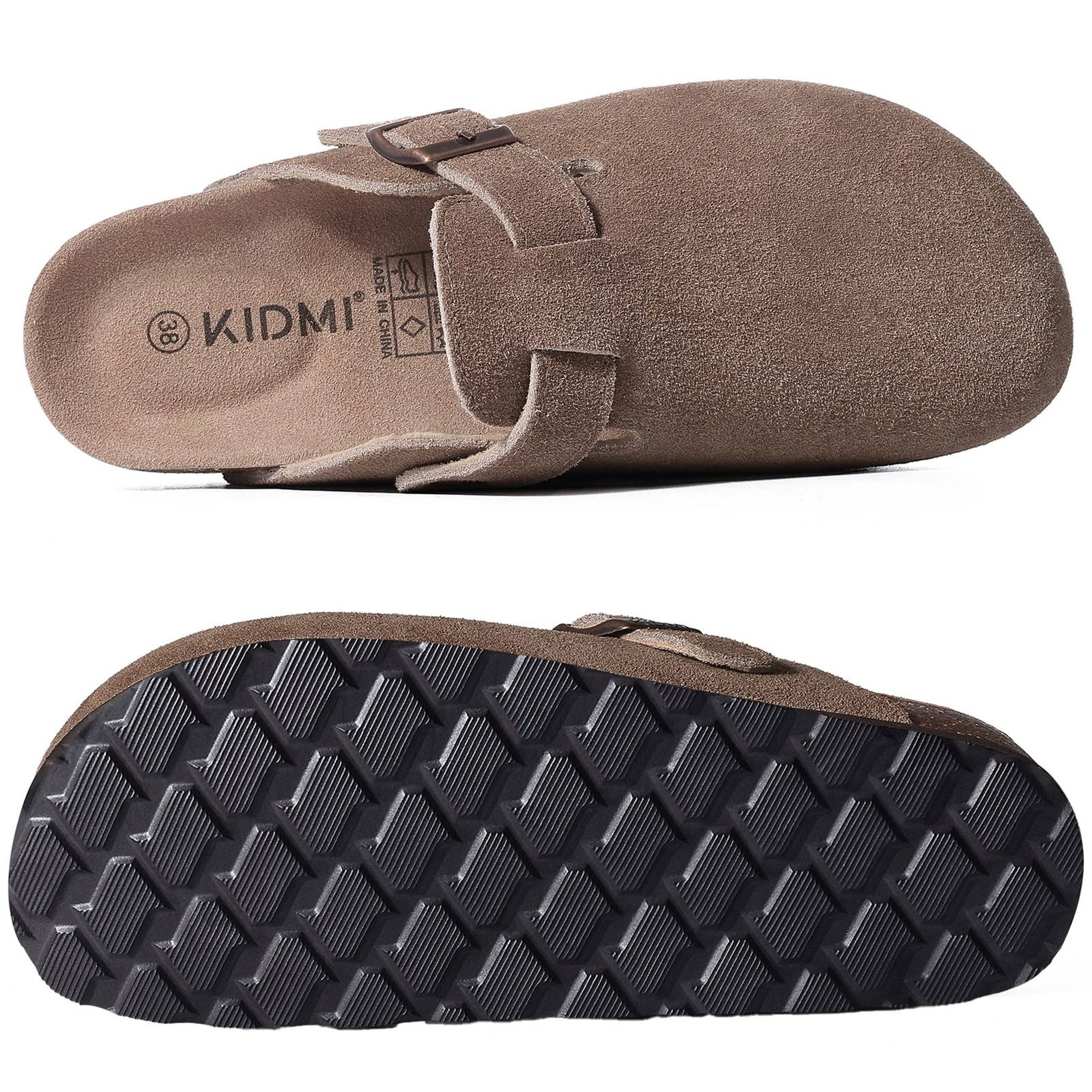 Genuine Suede Clogs With Cork Footbed Arch Support Mules For Women And Men 0