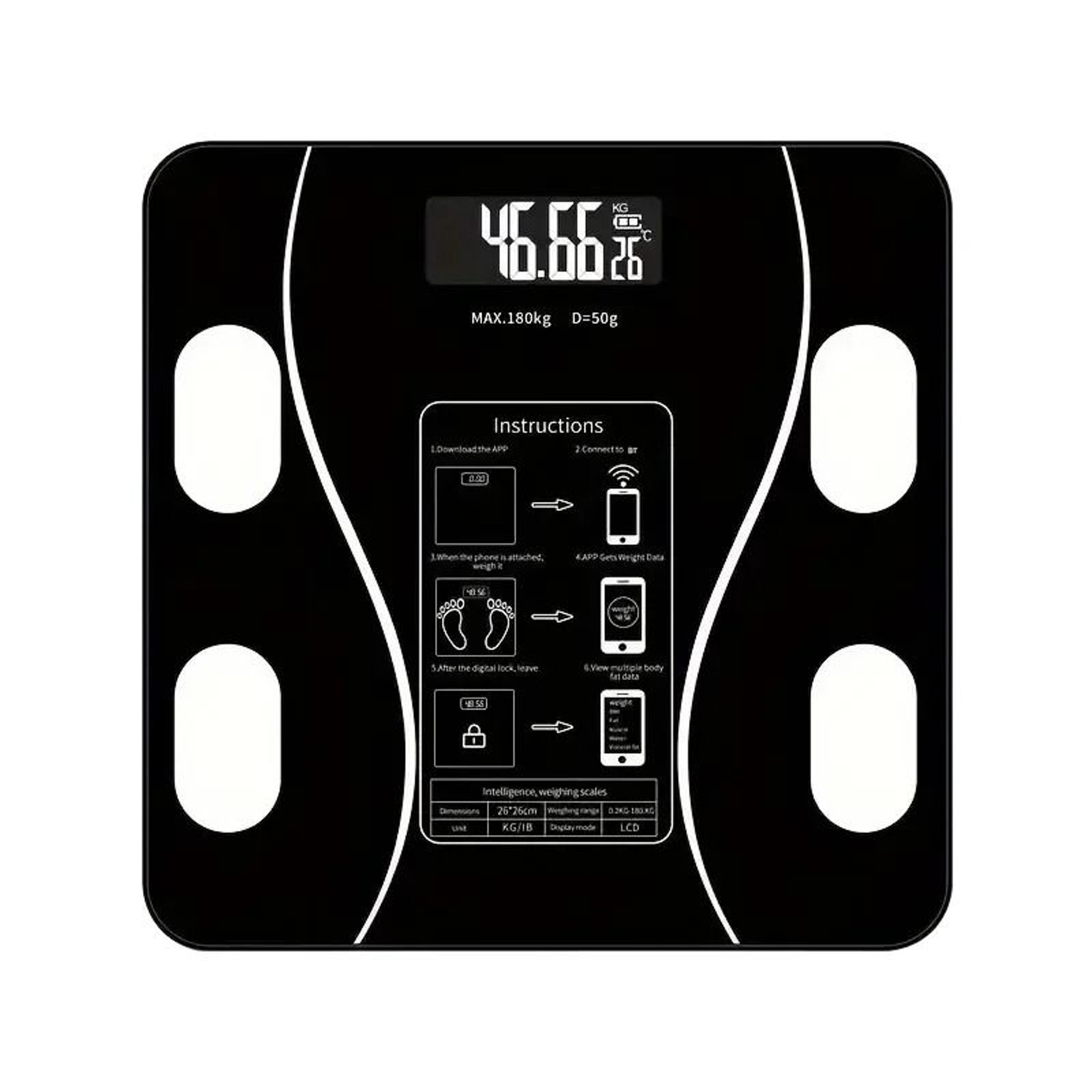 Smart Body Fat Scale With LED Display And Body Composition Analyzer 6