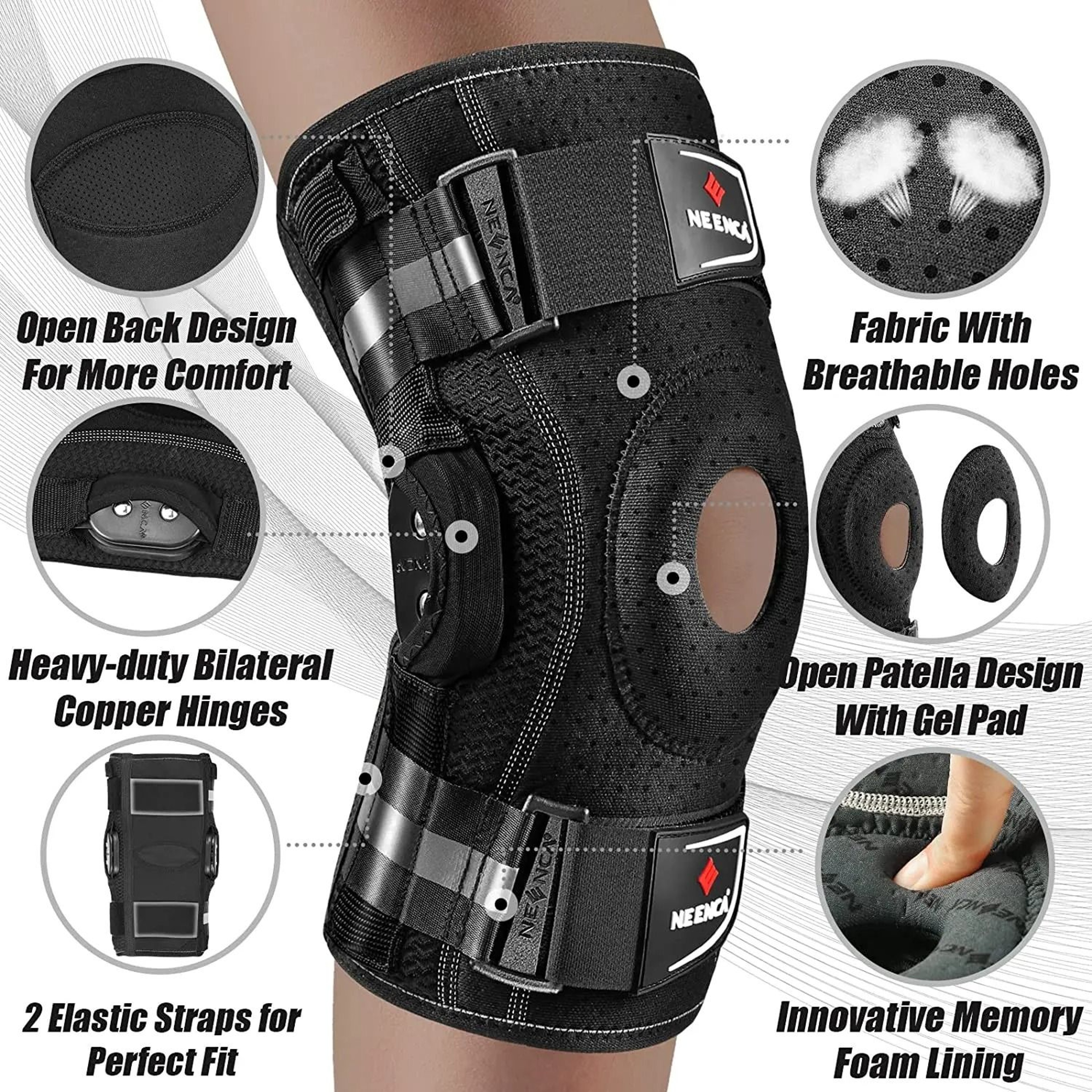 Hinged Knee Brace With Side Stabilizers For Joint Pain Relief Arthritis Meniscus Tear ACL PCL Suppo 1