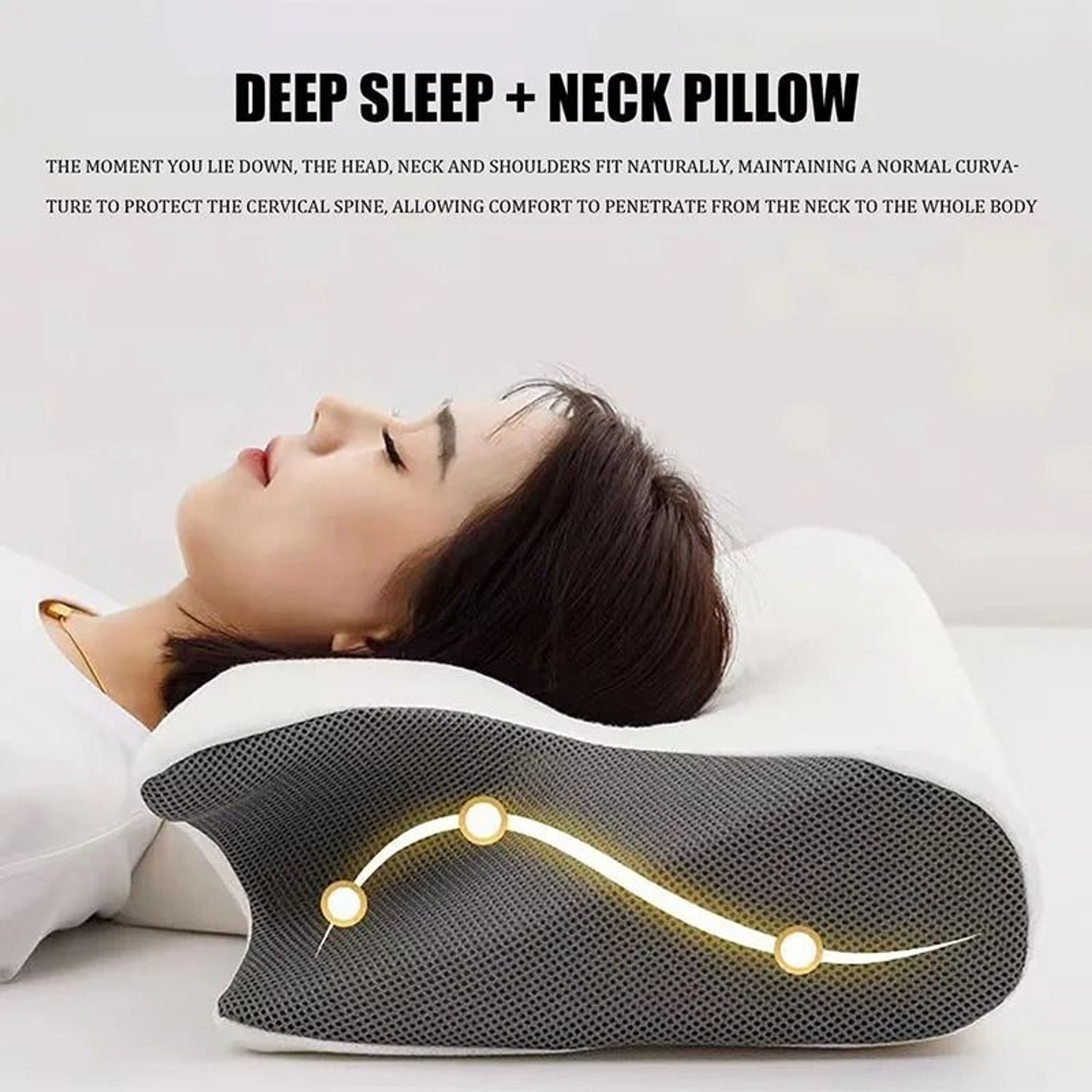 Memory Foam Side Sleeping Pillow Ergonomic Cervical Neck Support With Contour Design For Back And S 0