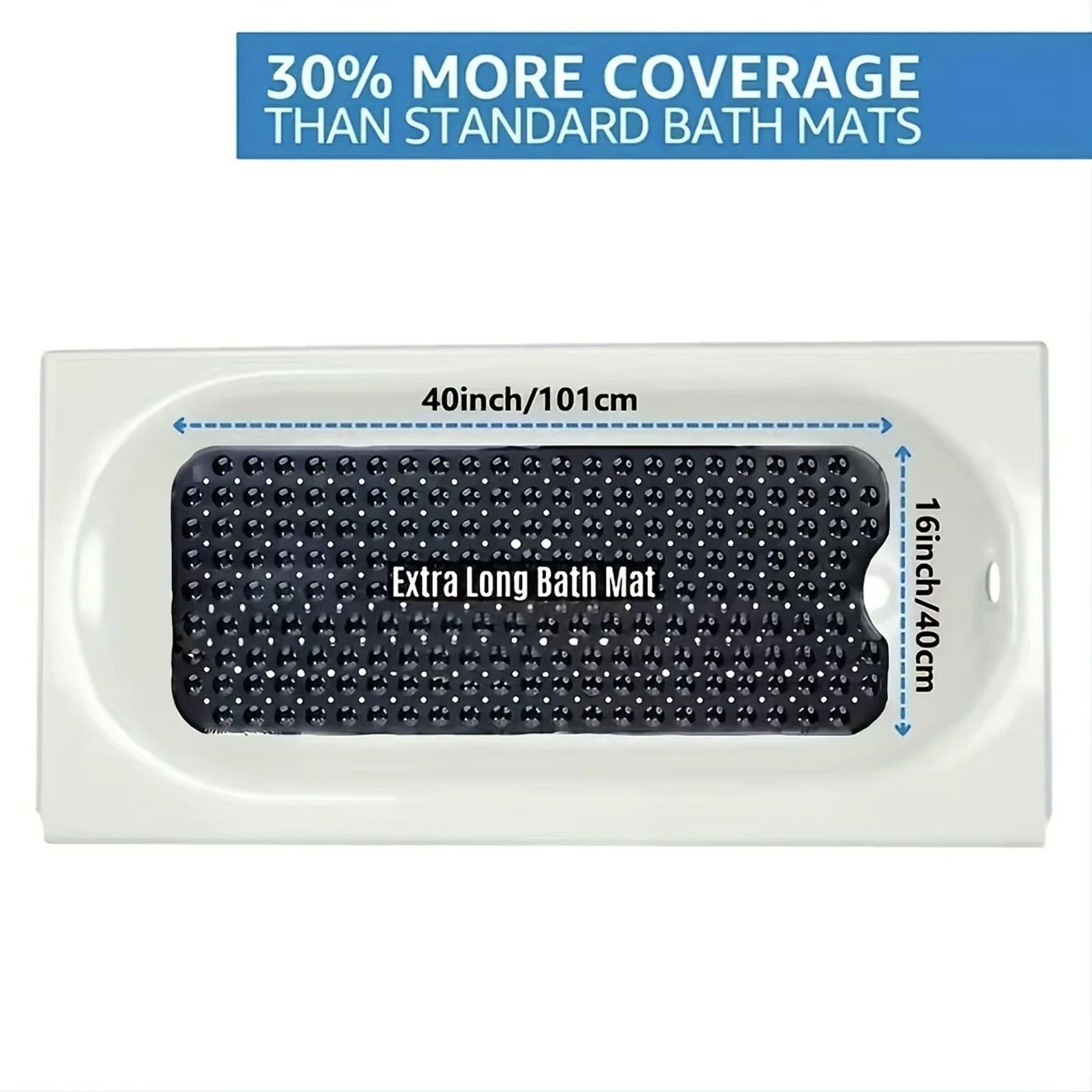 Non Slip Shower Mat With Drain Holes And Suction Cups 3