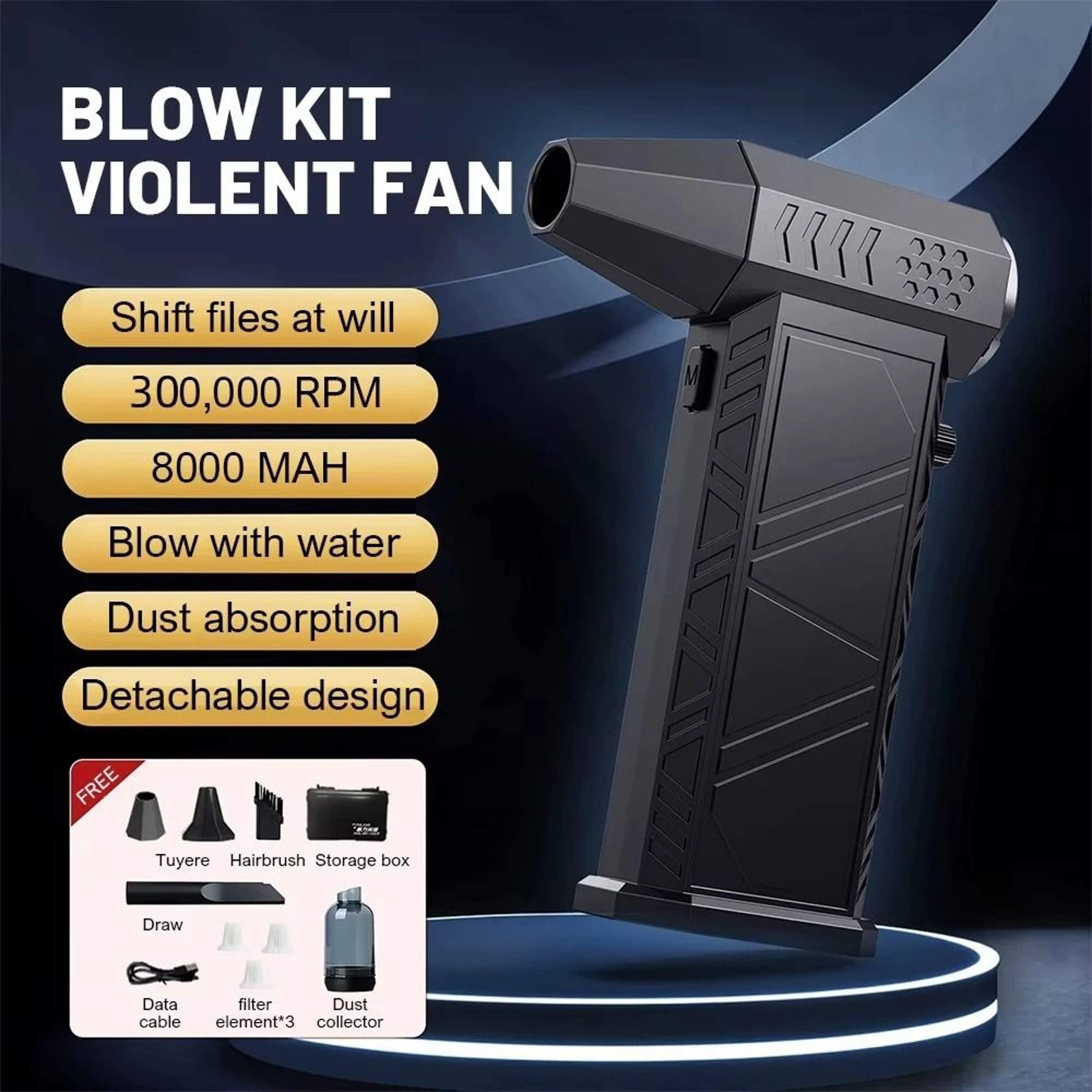 X9 Turbo Fan Jet Blower 300000RPM Brushless Vacuum Air Duster For PC Car And Home Cleaning 8