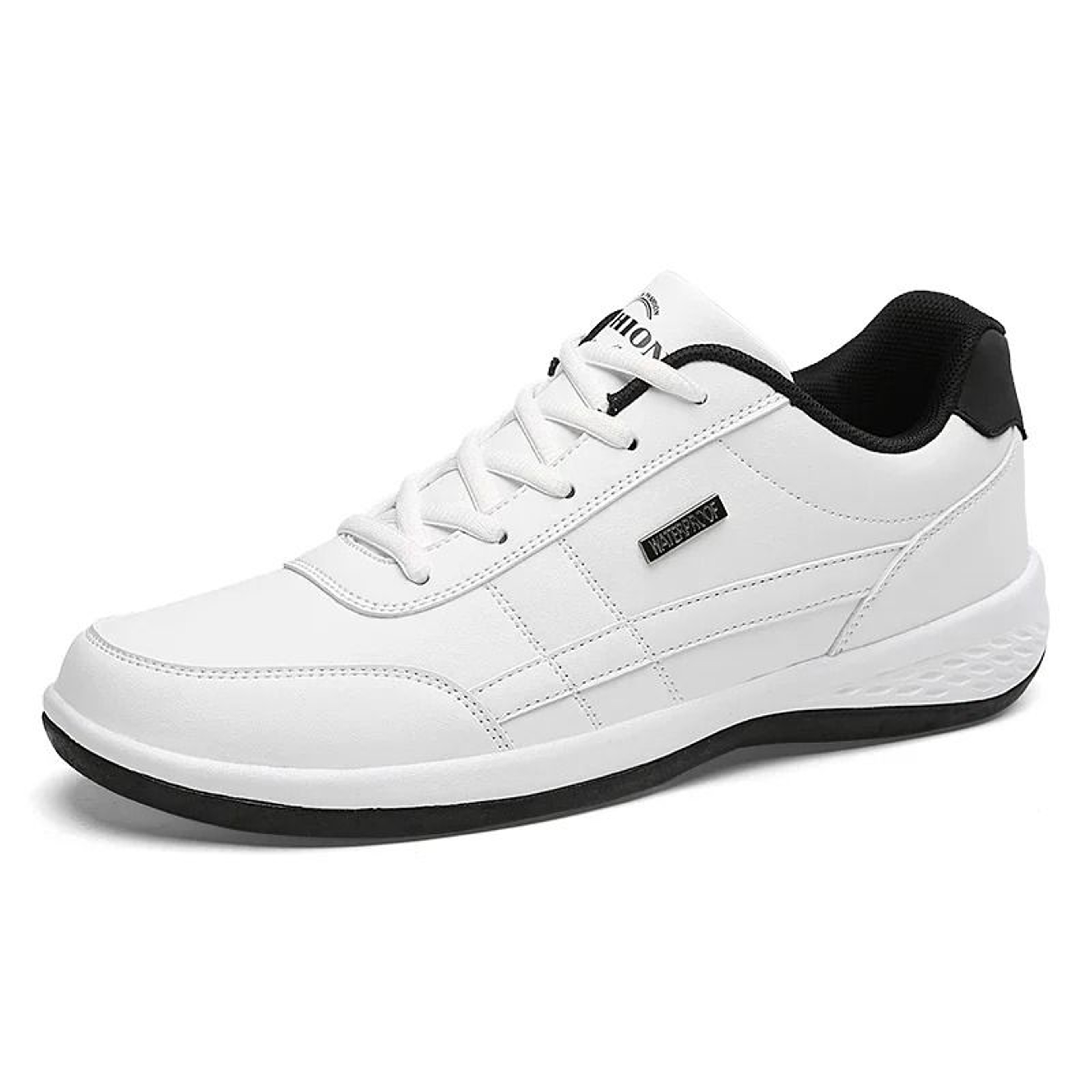 Mens Leather Waterproof Casual Sneakers Comfortable Lace Up Shoes 7