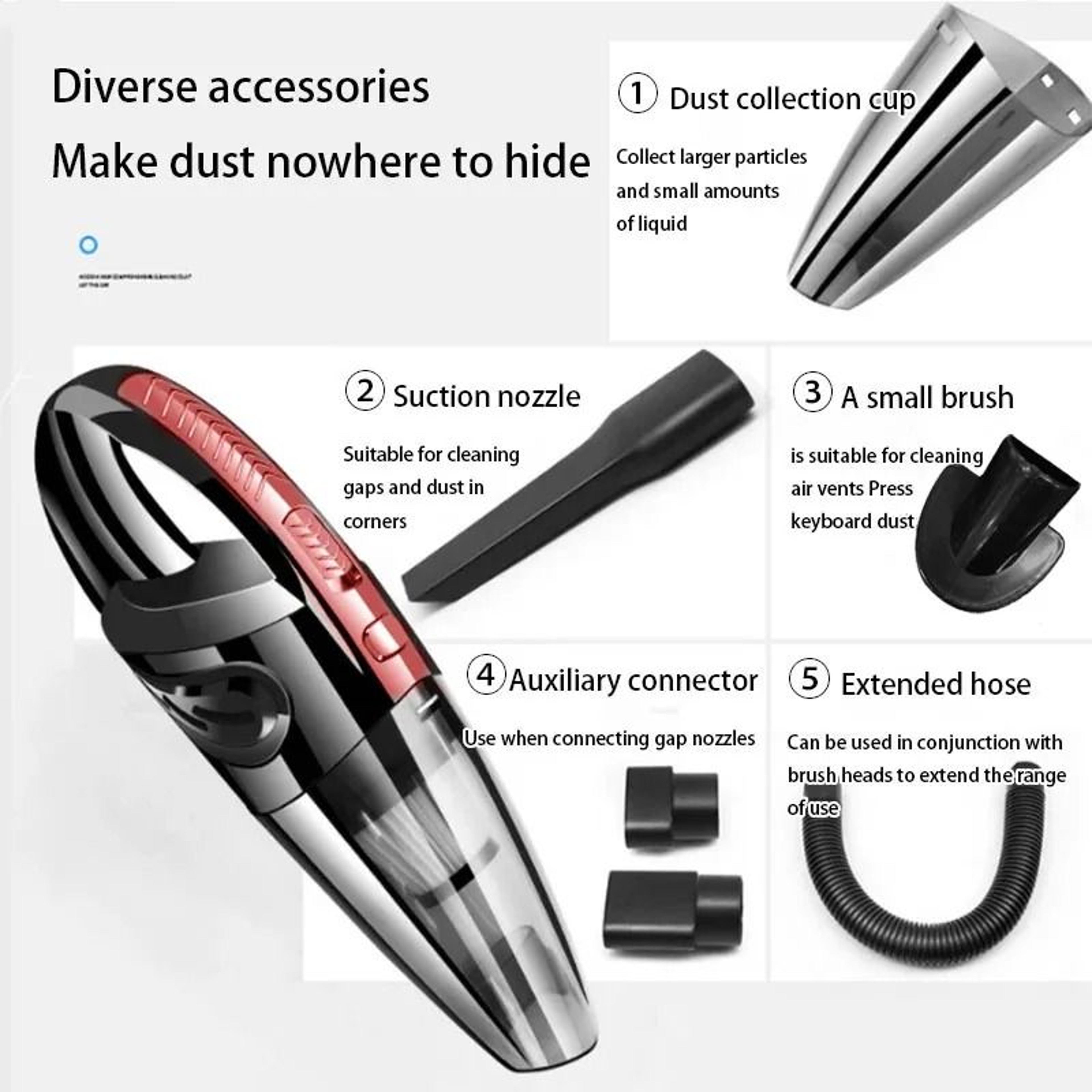 Handheld Wireless Car Vacuum Cleaner With High Power Suction 5