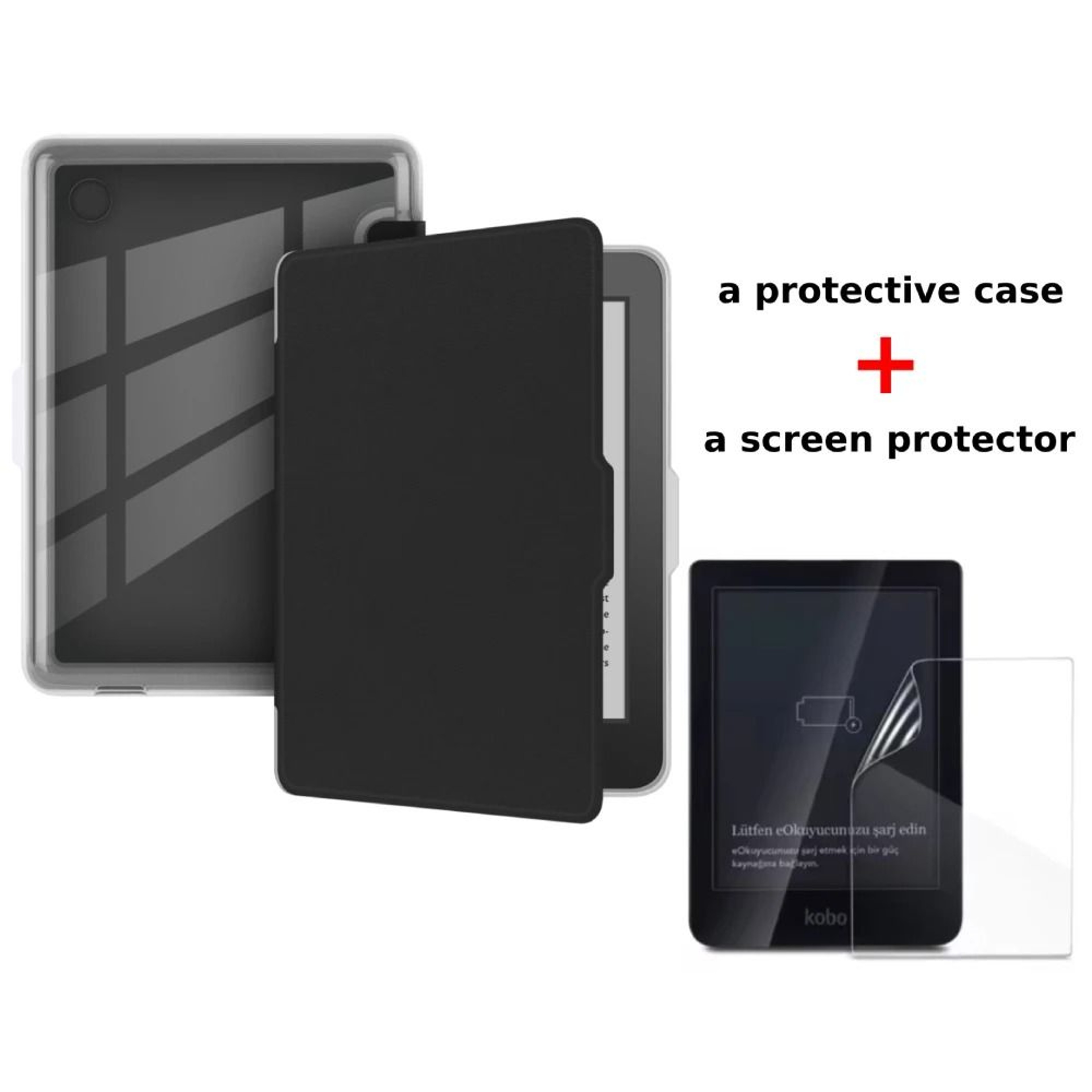 Kobo Clara BW Case With Screen Protector Auto Sleep Leather Magnetic Cover 10