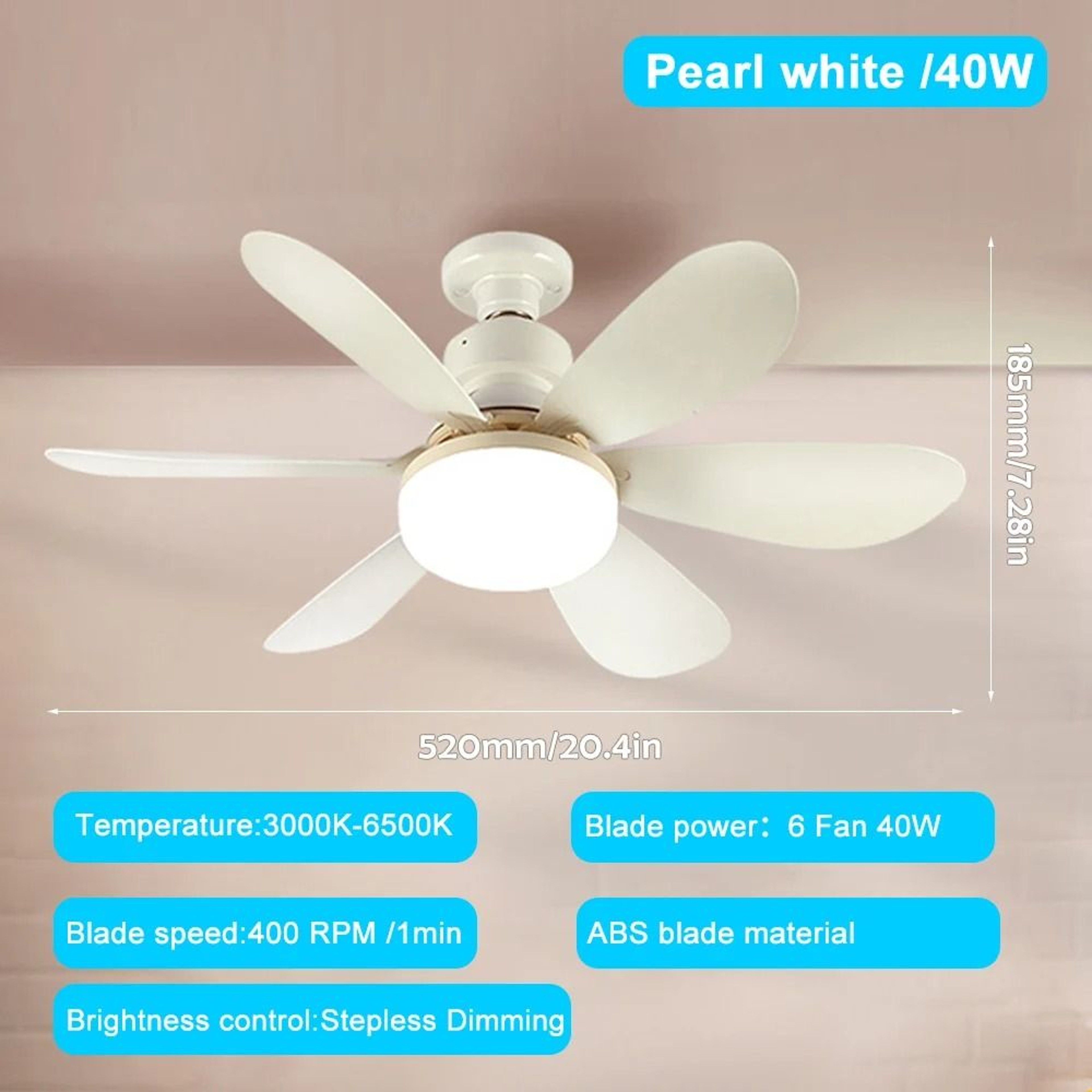 E27 Ceiling Fan Light With Remote Control And Adjustable LED Modes 8