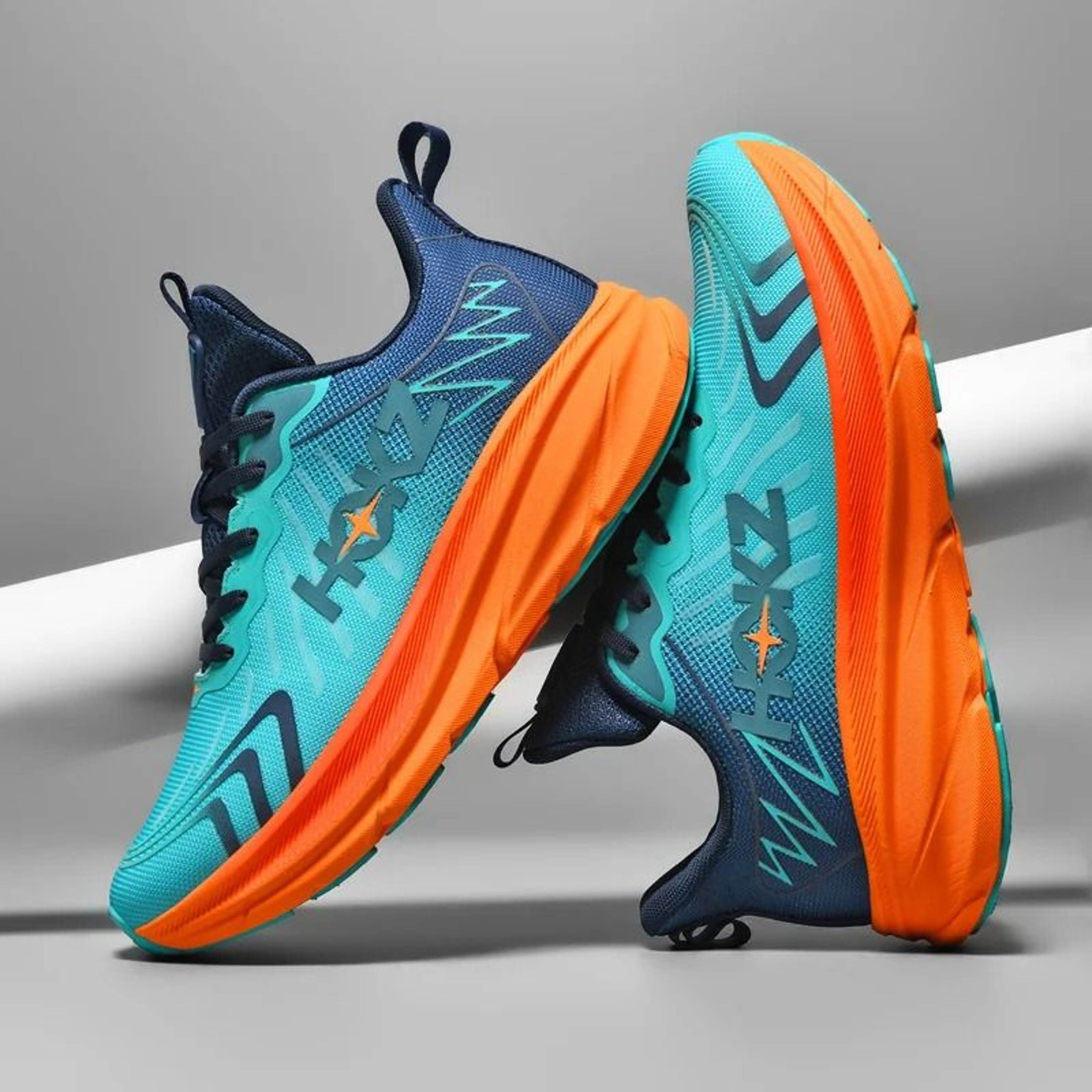 Mens Sports Running Shoes Breathable Mesh Thick Sole Outdoor Sneakers 0