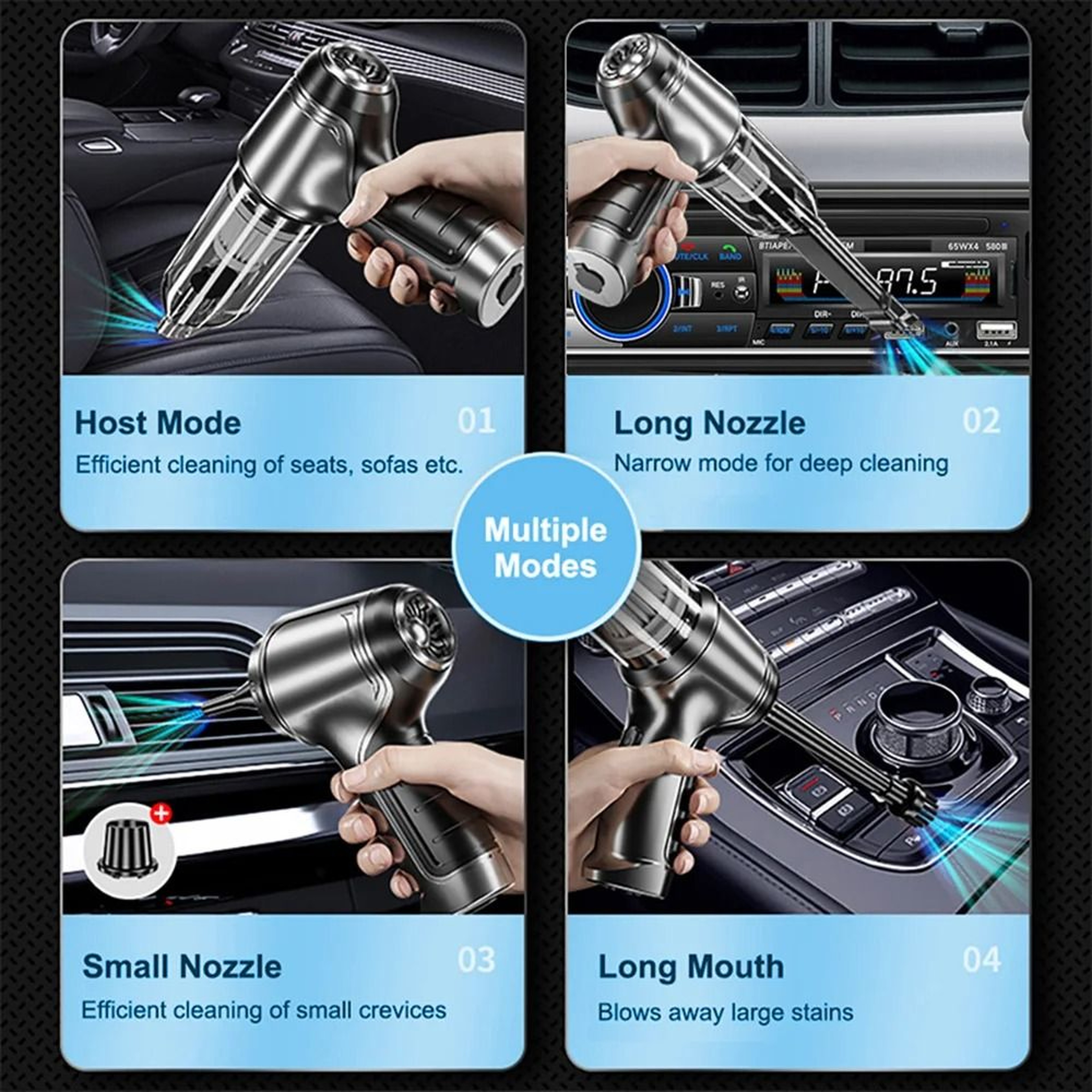 Car Vacuum Cleaner 95000PA Strong Suction Handheld Wireless Vacuum Cleaner For Car Household Portab 5