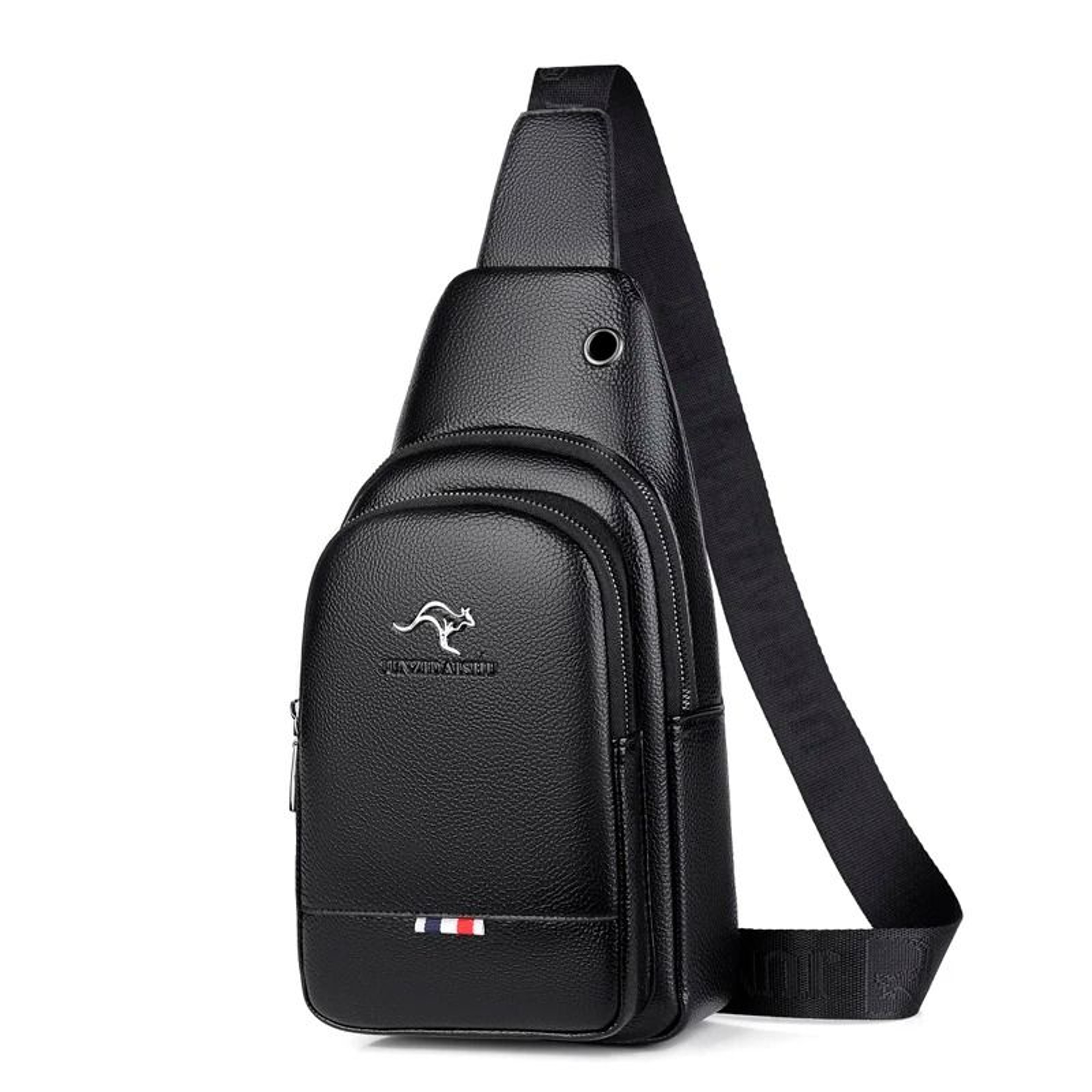 Mens Chest Pack Crossbody PU Leather Shoulder Bag 6