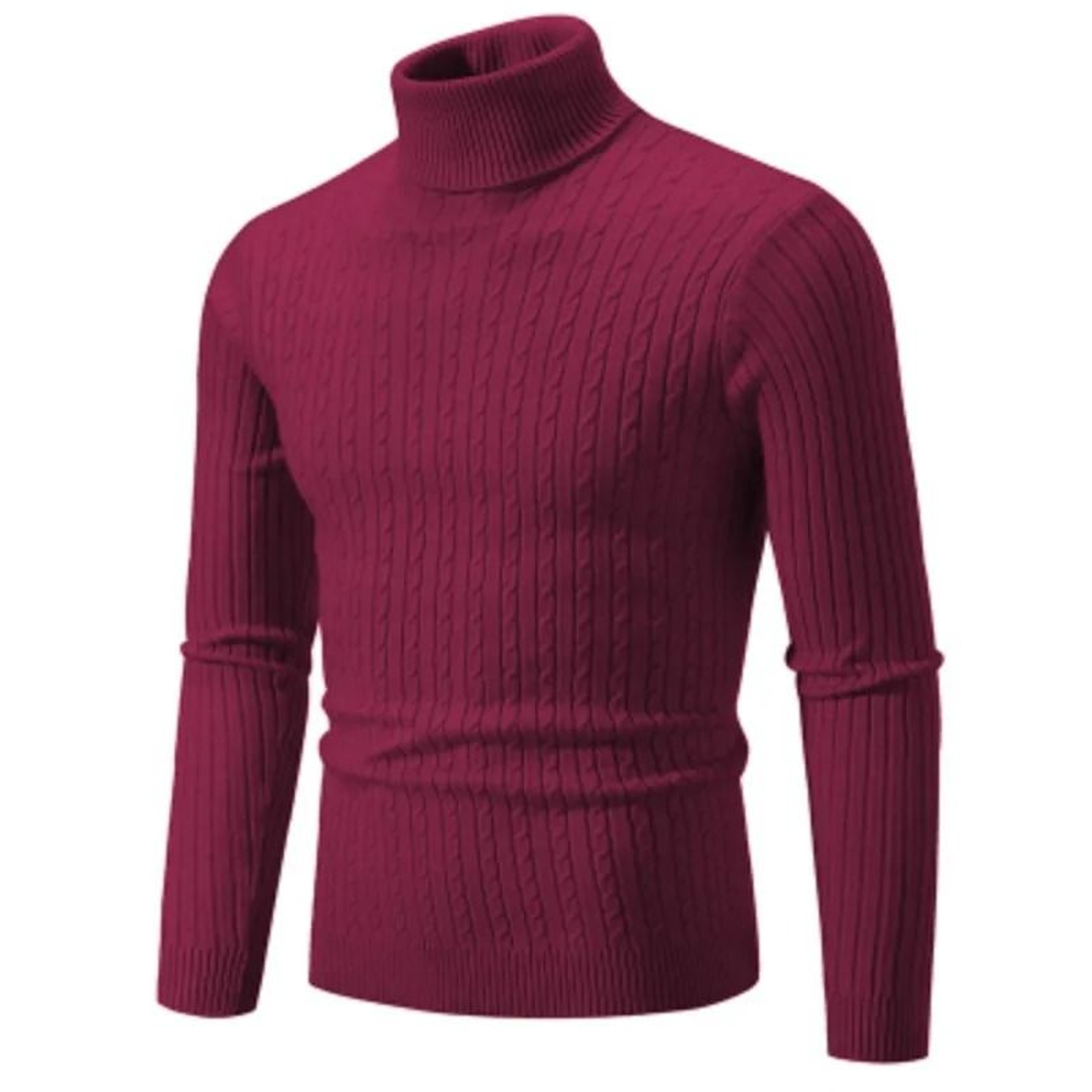 Mens High Neck Knitted Turtleneck Pullover Winter Sweater 10
