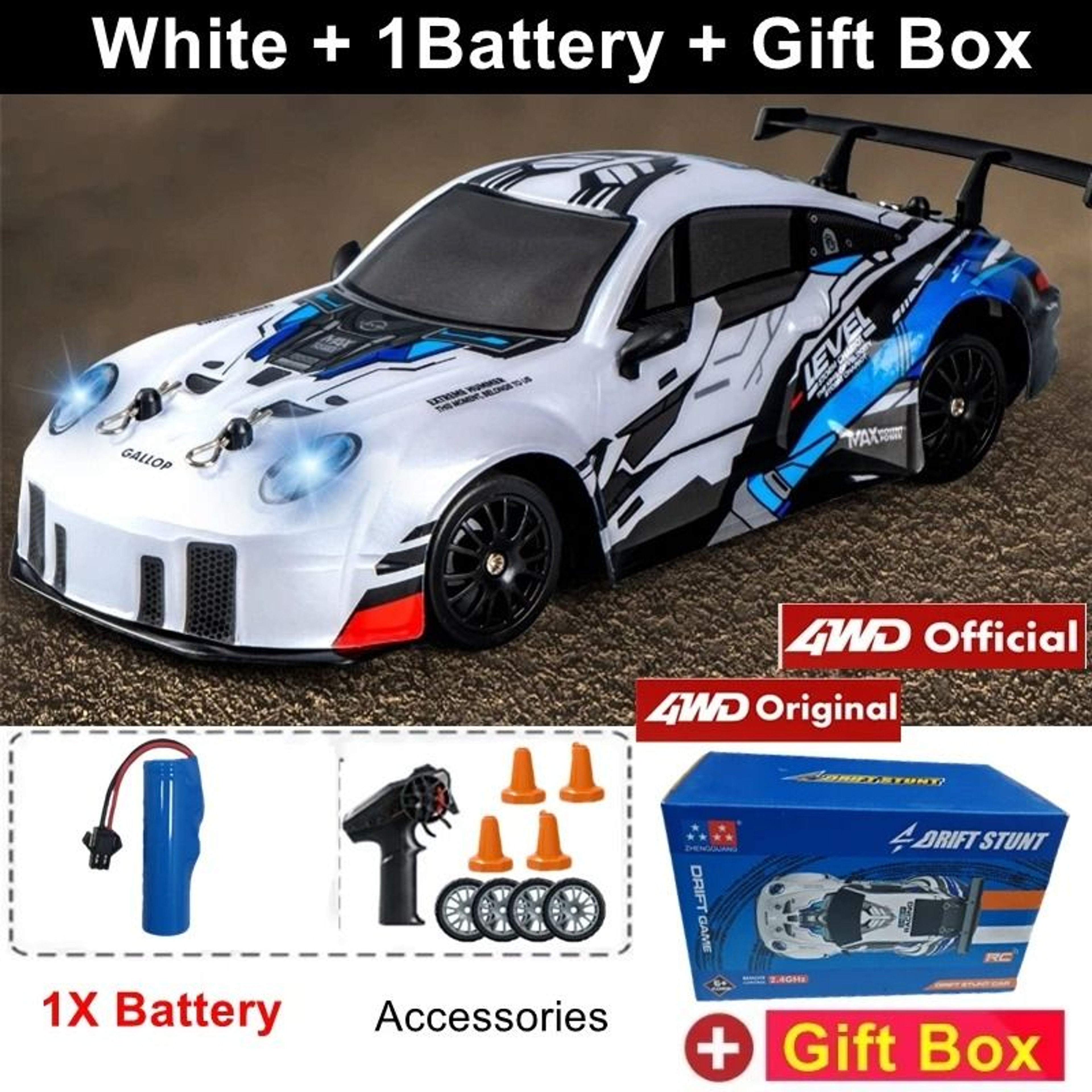 4WD RC Drift Car High Speed Remote Control Racing Vehicle With LED Lights 19