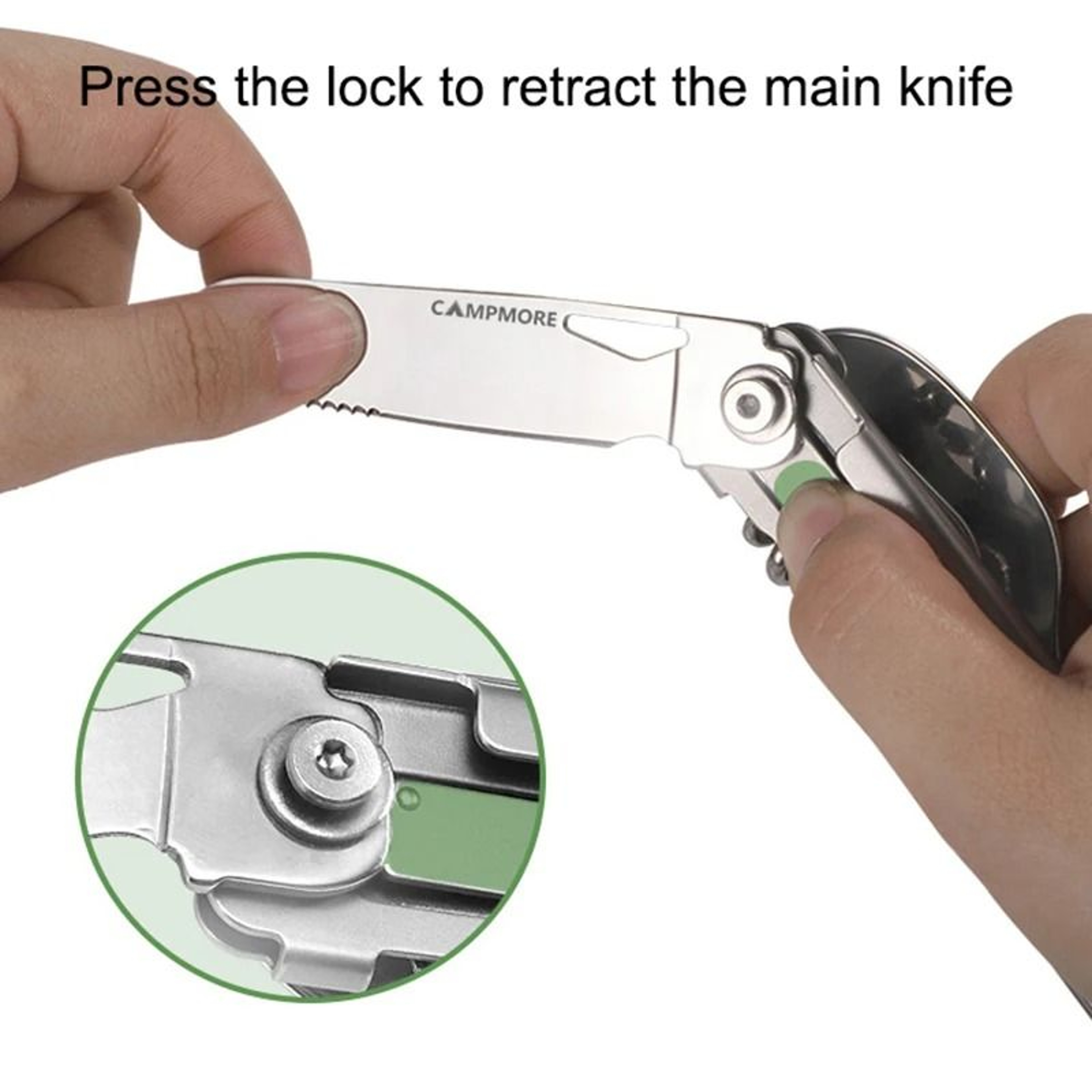 Portable Camping Cutlery Set Foldable Knife Fork Spoon With Bottle Opener 4