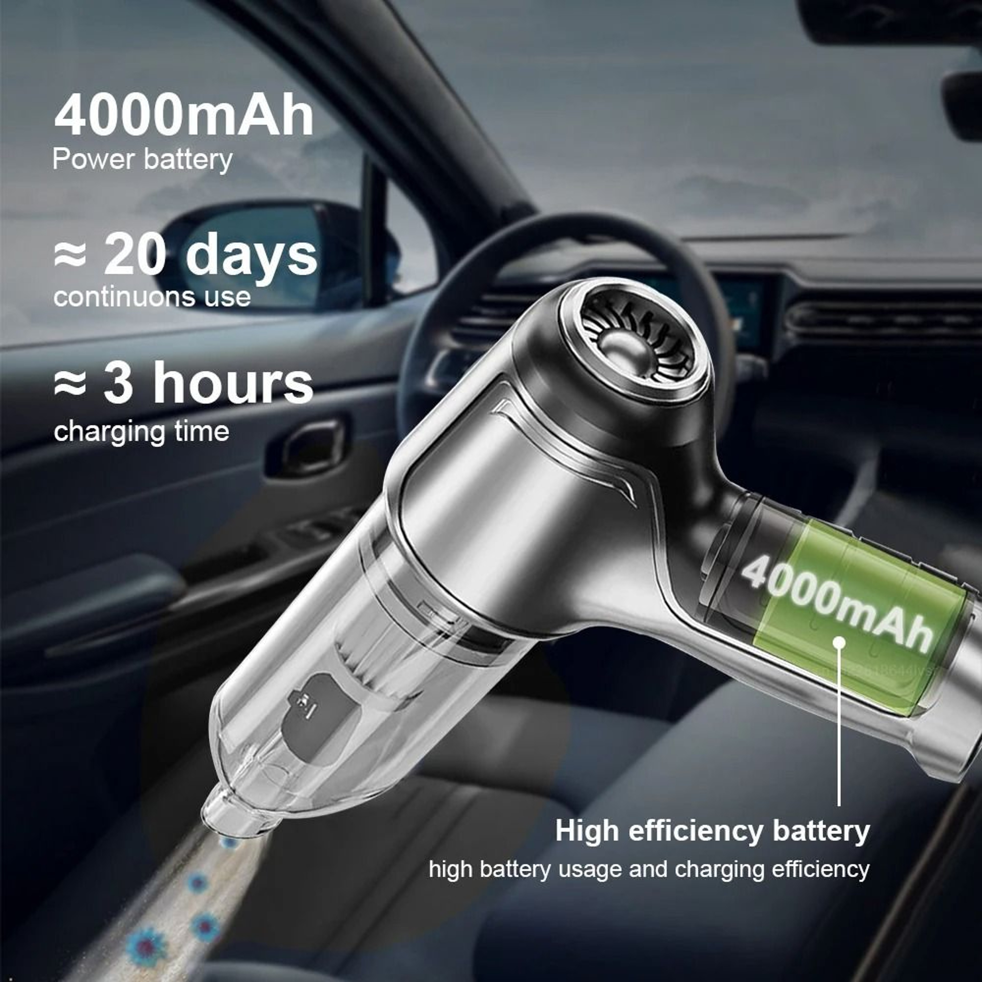 Car Vacuum Cleaner Powerful Wireless Handheld With Strong Suction 4